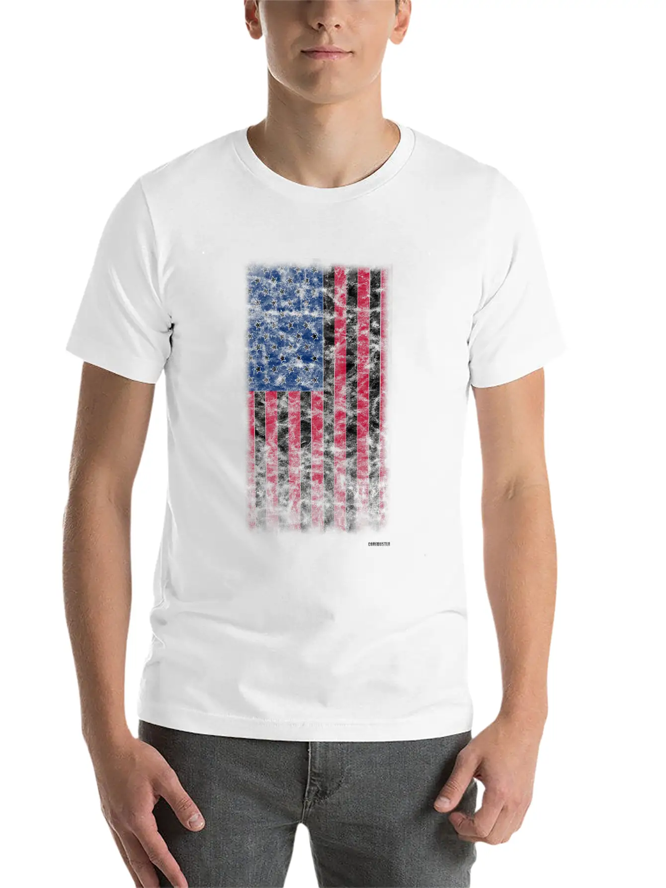 American Flag Distressed Simple Everyday Graphic Tee – Lightweight Summer Wear
