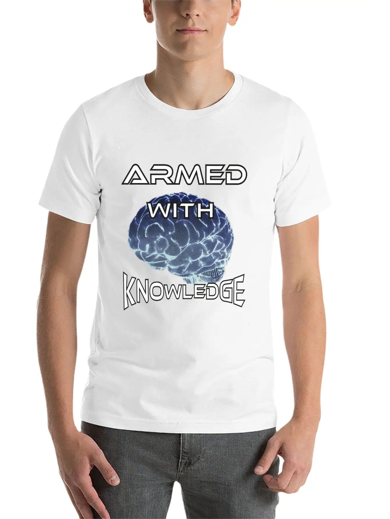 Armed With Knowledge Lightweight Cotton T-Shirt – Daily Comfort Graphic Shirt