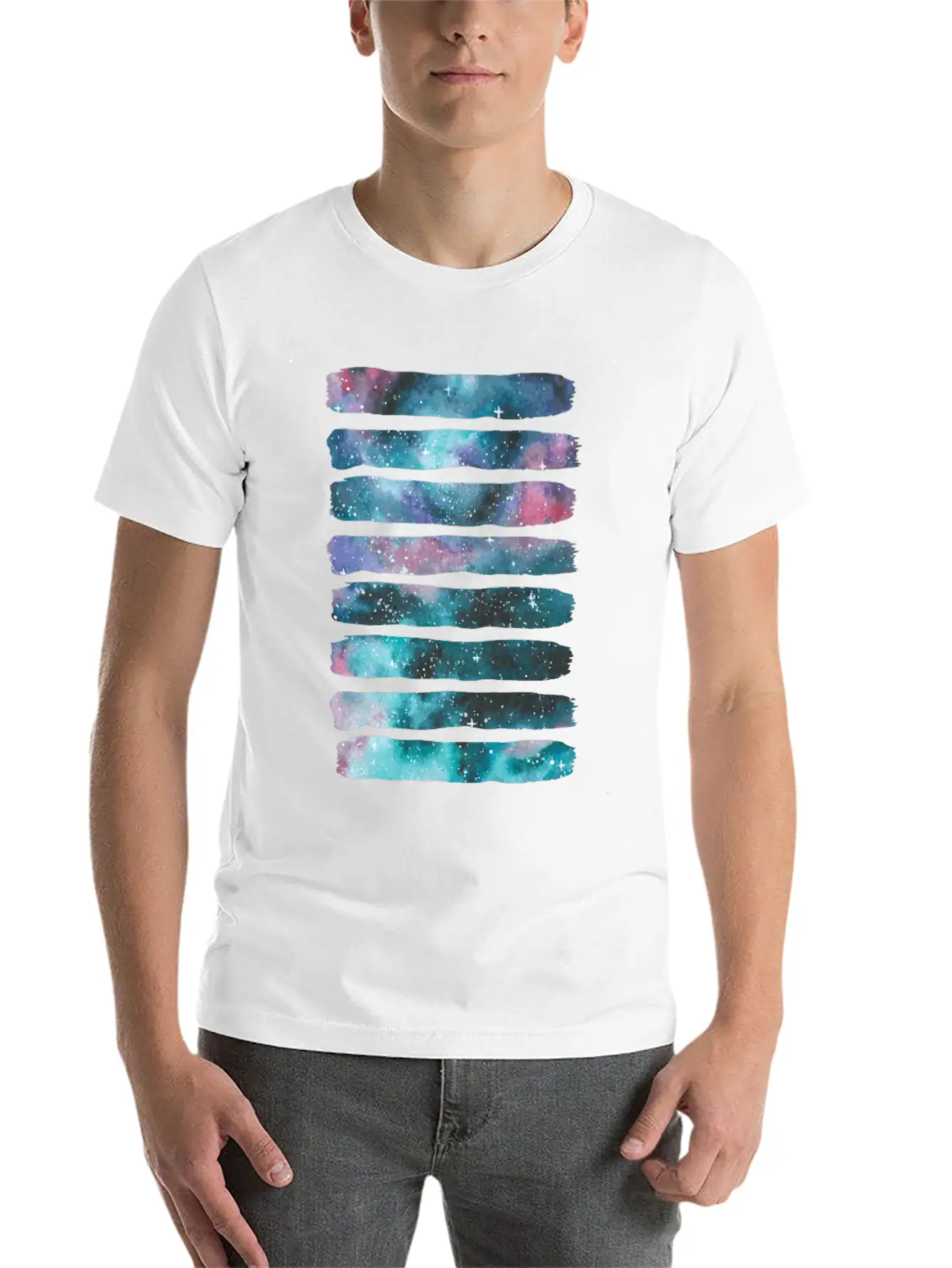 Artistic Outer Space Cosmic Galaxy Universe Nebula Stylish Everyday T-Shirt – Unisex Basic Cotton Tee