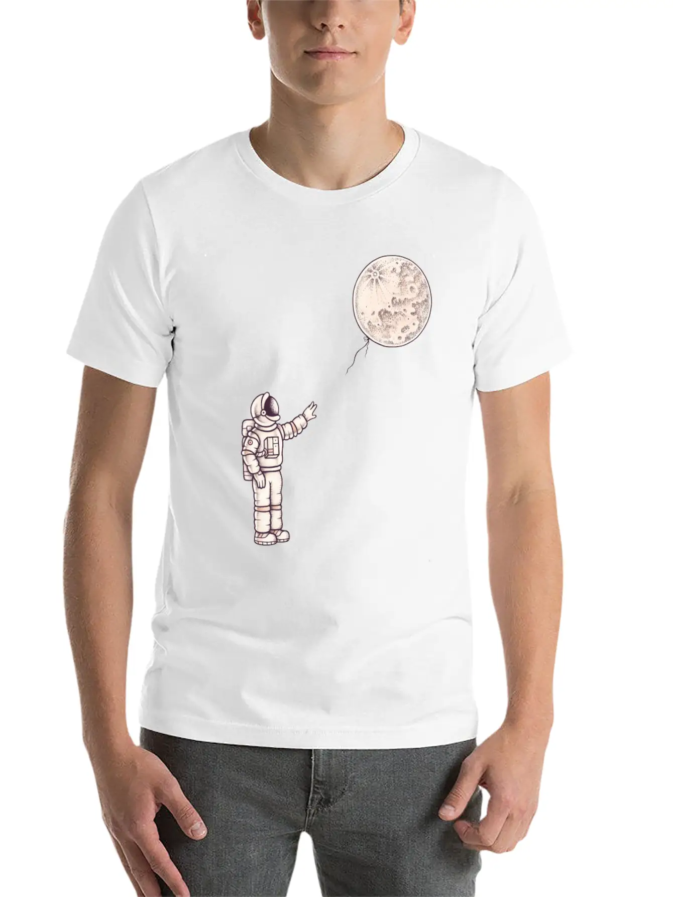 Astronaut With The Moon Unisex Casual T-Shirt – Clean Design For Daily Comfort