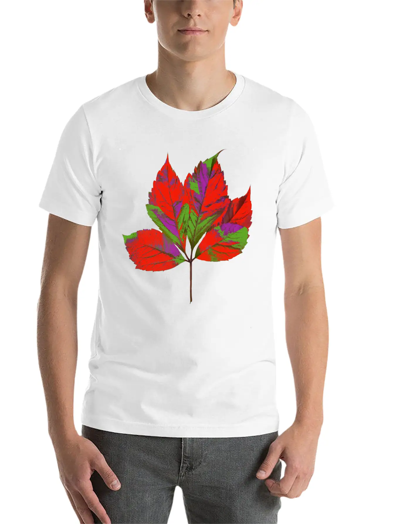 Autmn Leaf Artificial Stylish Everyday T-Shirt – Unisex Basic Cotton Tee