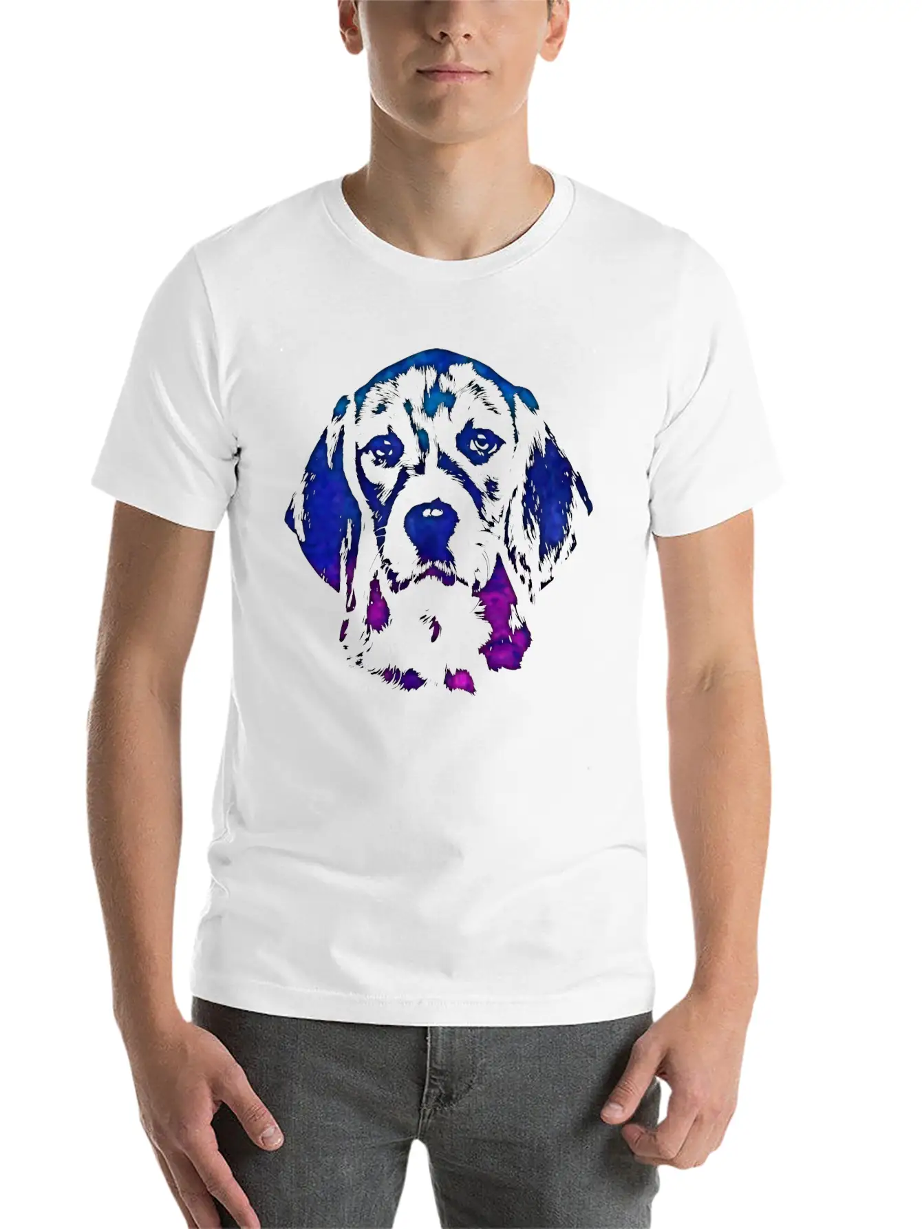 Beagle Dog Digital Art Stylish Everyday T-Shirt – Unisex Basic Cotton Tee