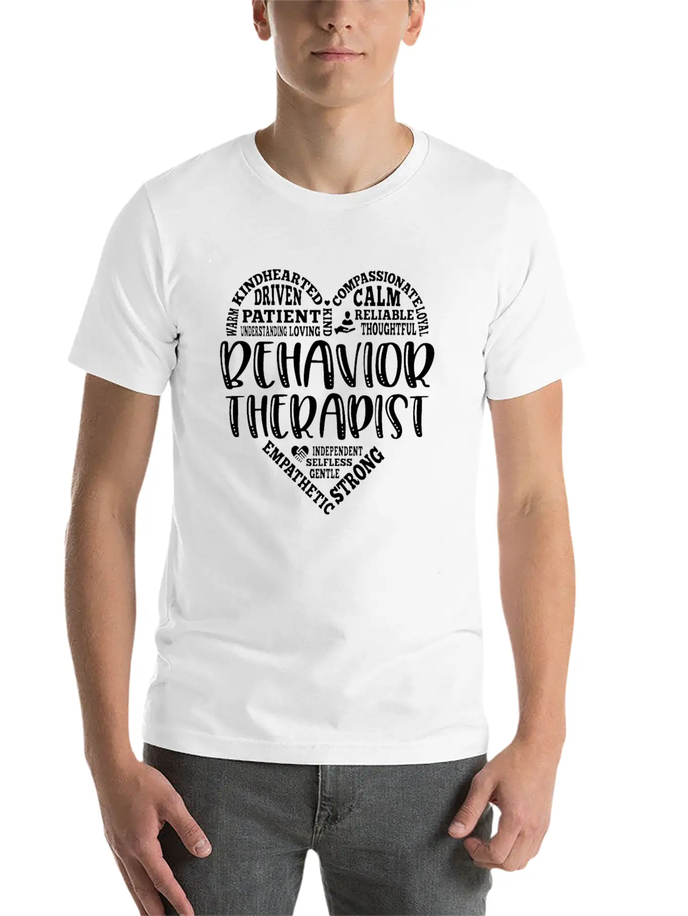 Behavior Therapist Heart Behavior Therapy BCBA Stylish Everyday T-Shirt – Unisex Basic Cotton Tee