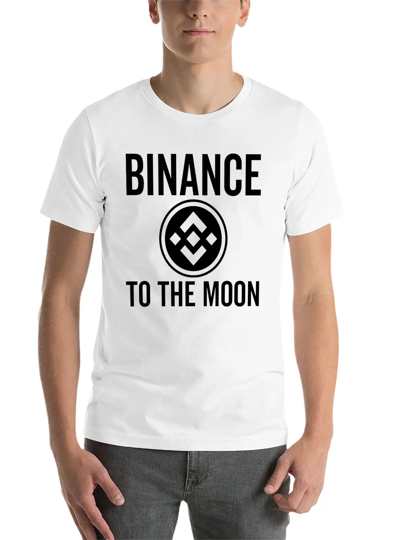 Binance To The Moon Stylish Everyday T-Shirt – Unisex Basic Cotton Tee