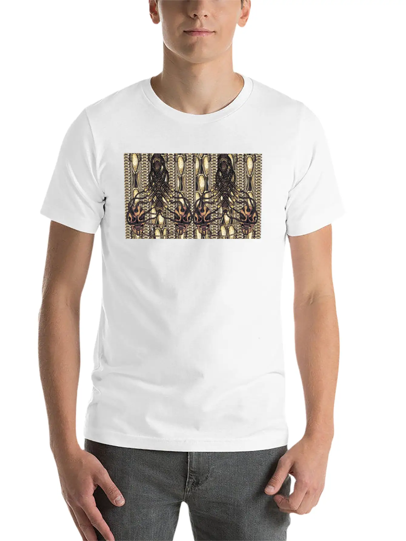 Biomechanical Skullicron IV Stylish Everyday T-Shirt – Unisex Basic Cotton Tee