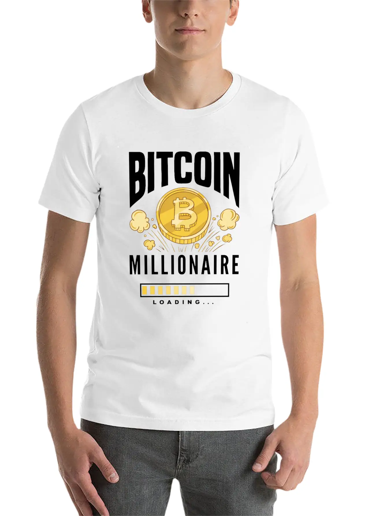 Bitcoin Millionaire Gift Stylish Everyday T-Shirt – Unisex Basic Cotton Tee