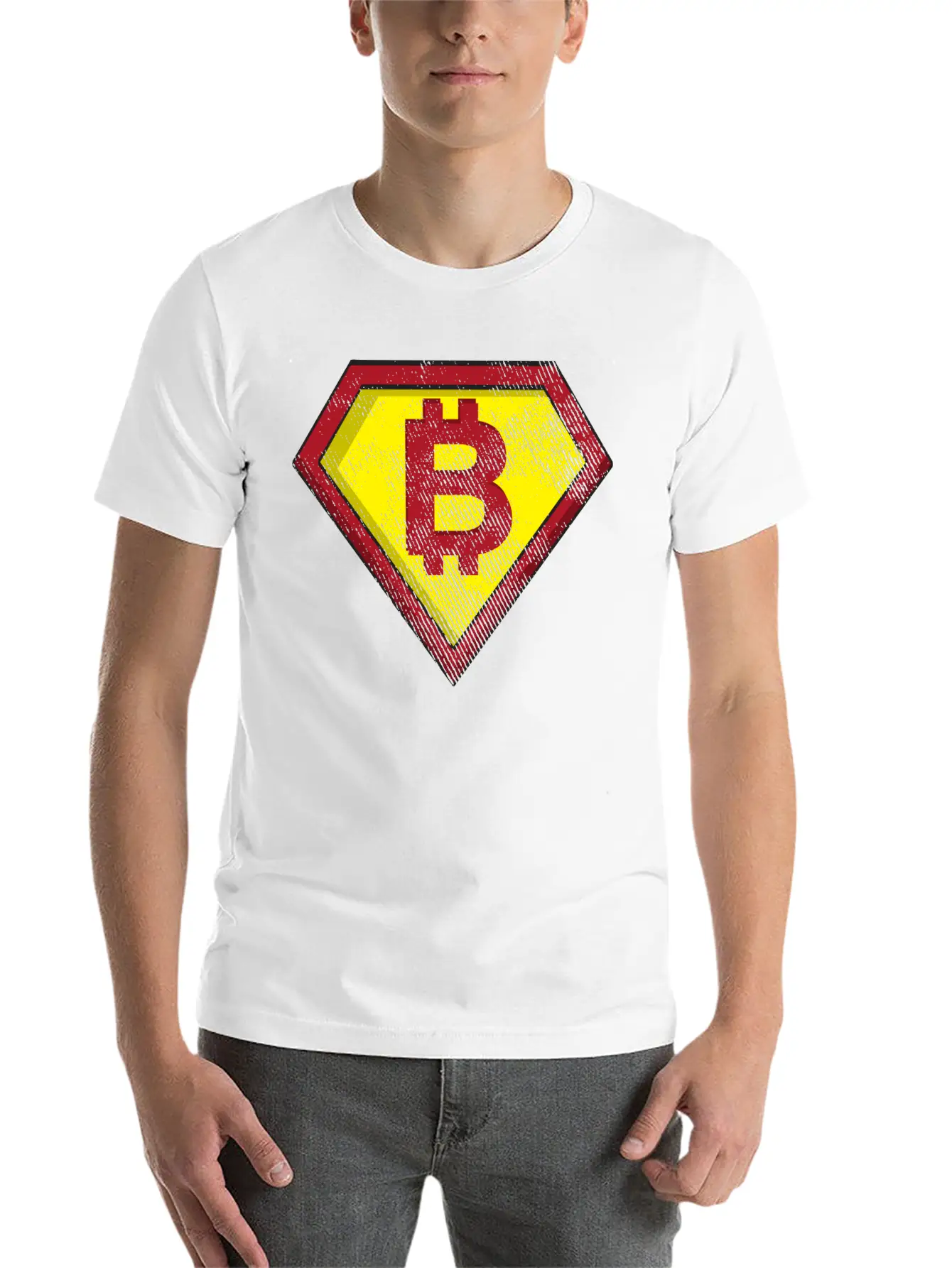 BITCOIN SUPERHERO Basic Graphic T-Shirt – Daily Comfort In Soft Cotton