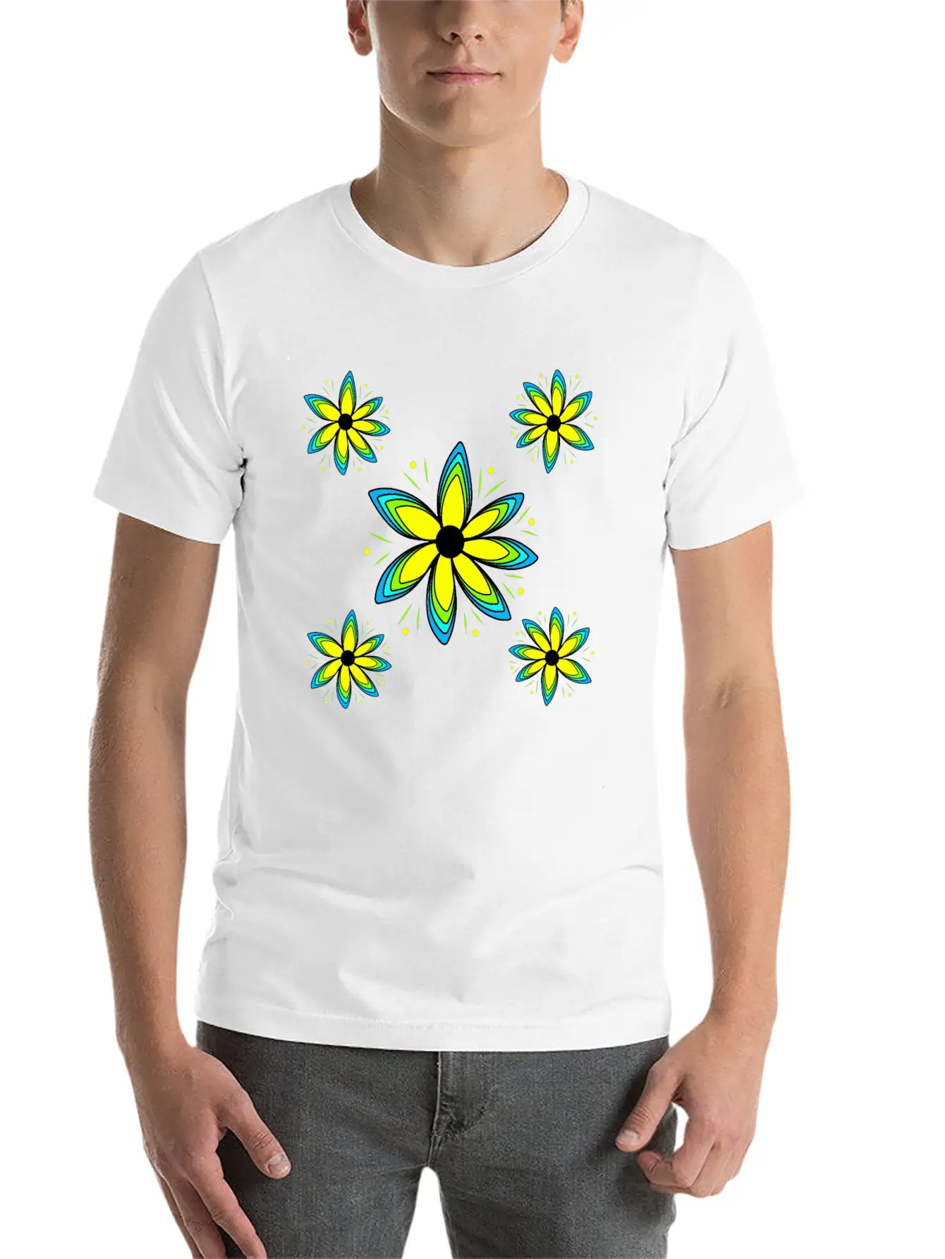 Blooming Flower Pattern Blossom Blooms Petals Basic Graphic T-Shirt – Daily Comfort In Soft Cotton