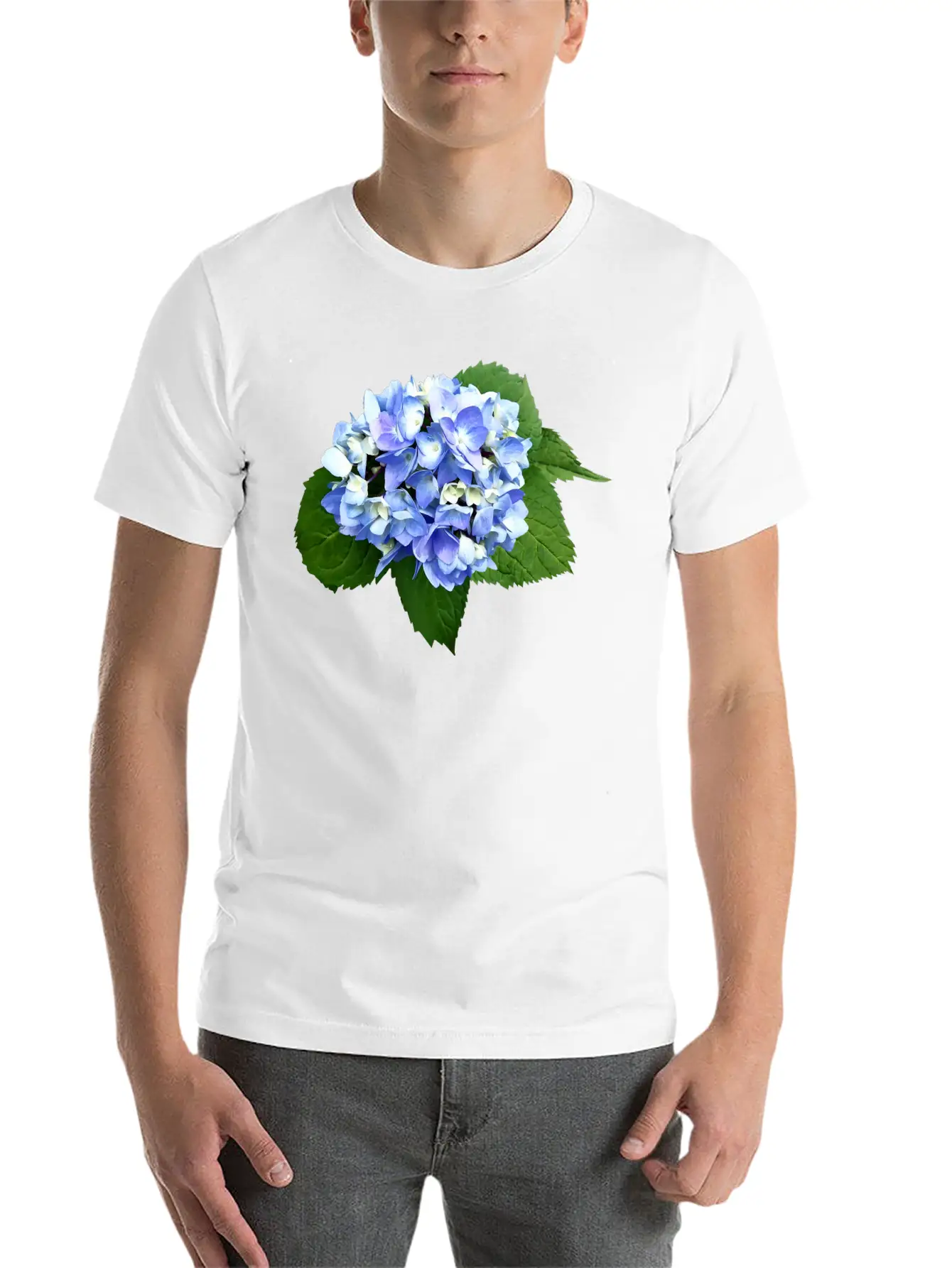 Blue And Purple Hydrangea Basic Graphic T-Shirt – Daily Comfort In Soft Cotton