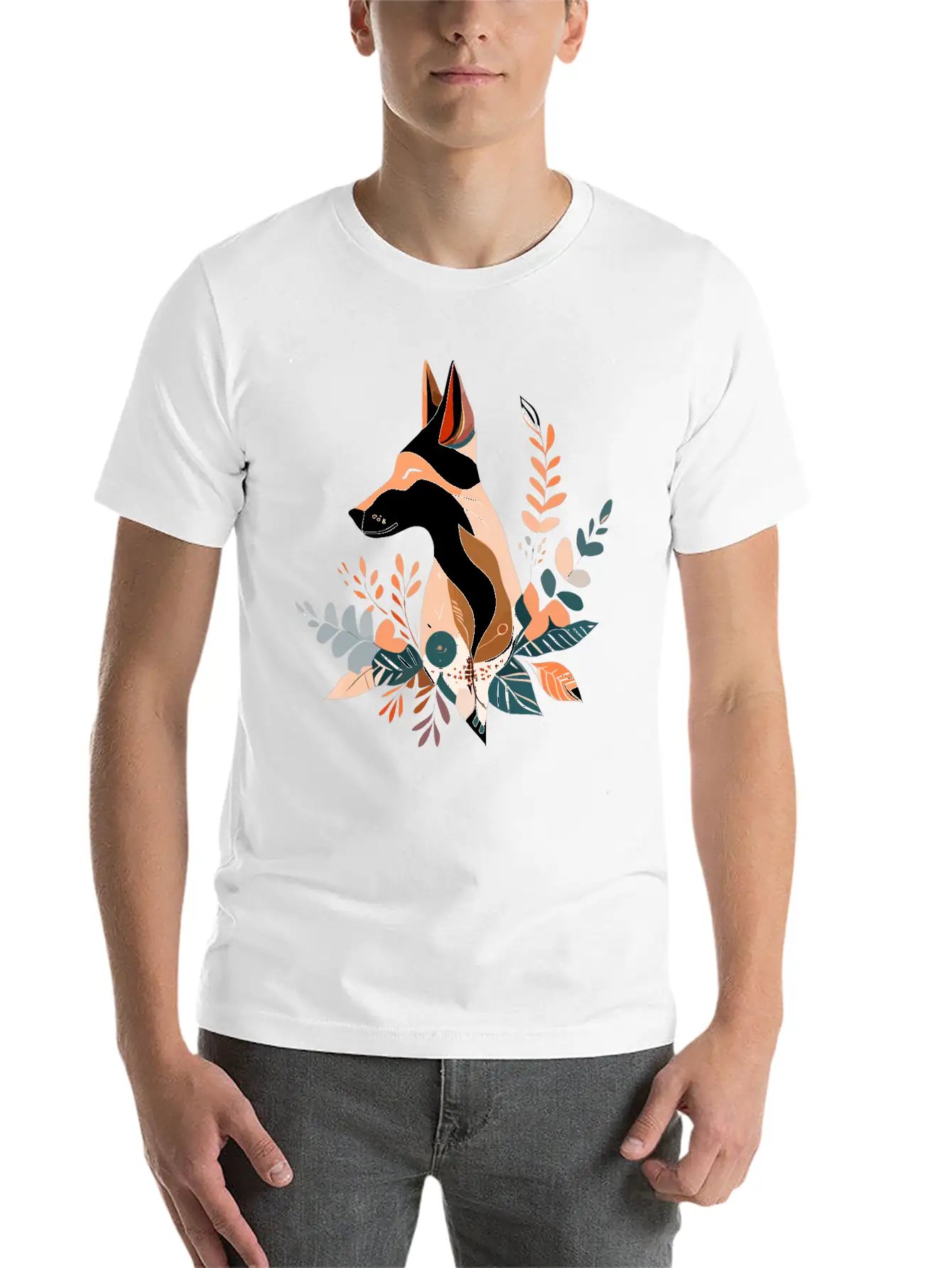 Boho Wolf Design Stylish Everyday T-Shirt – Unisex Basic Cotton Tee