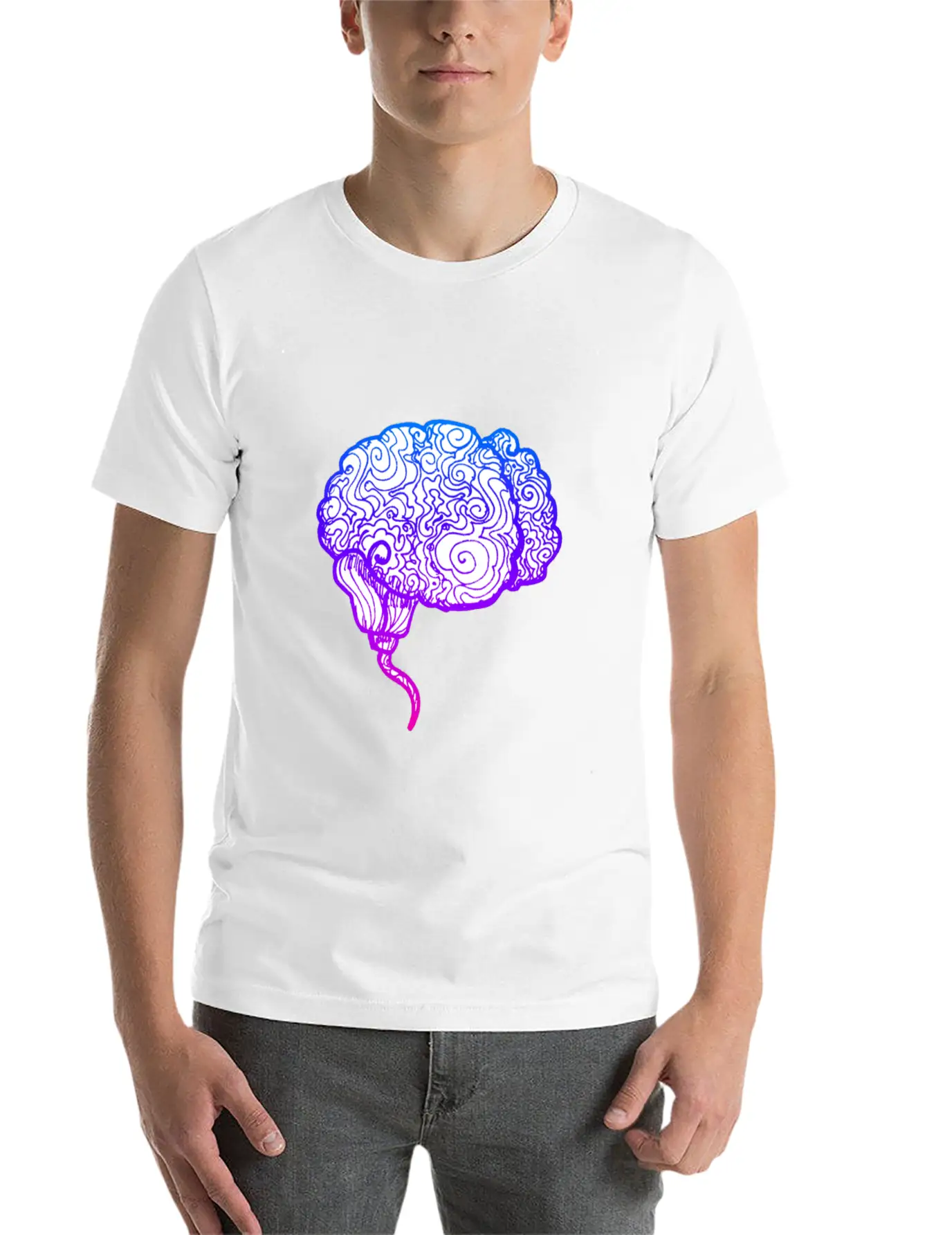 Brain Abstract Classic Cotton Tee – Unisex Comfort For Any Season