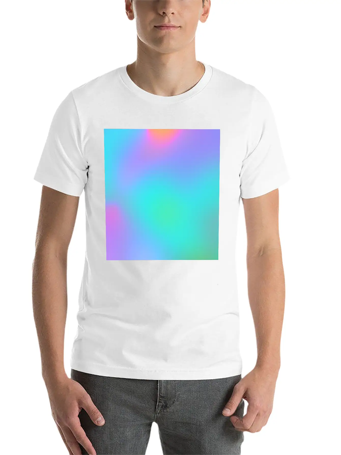 Bright Multicolor Gradient Essential Cotton Tee For Daily Outfits – Unisex Style