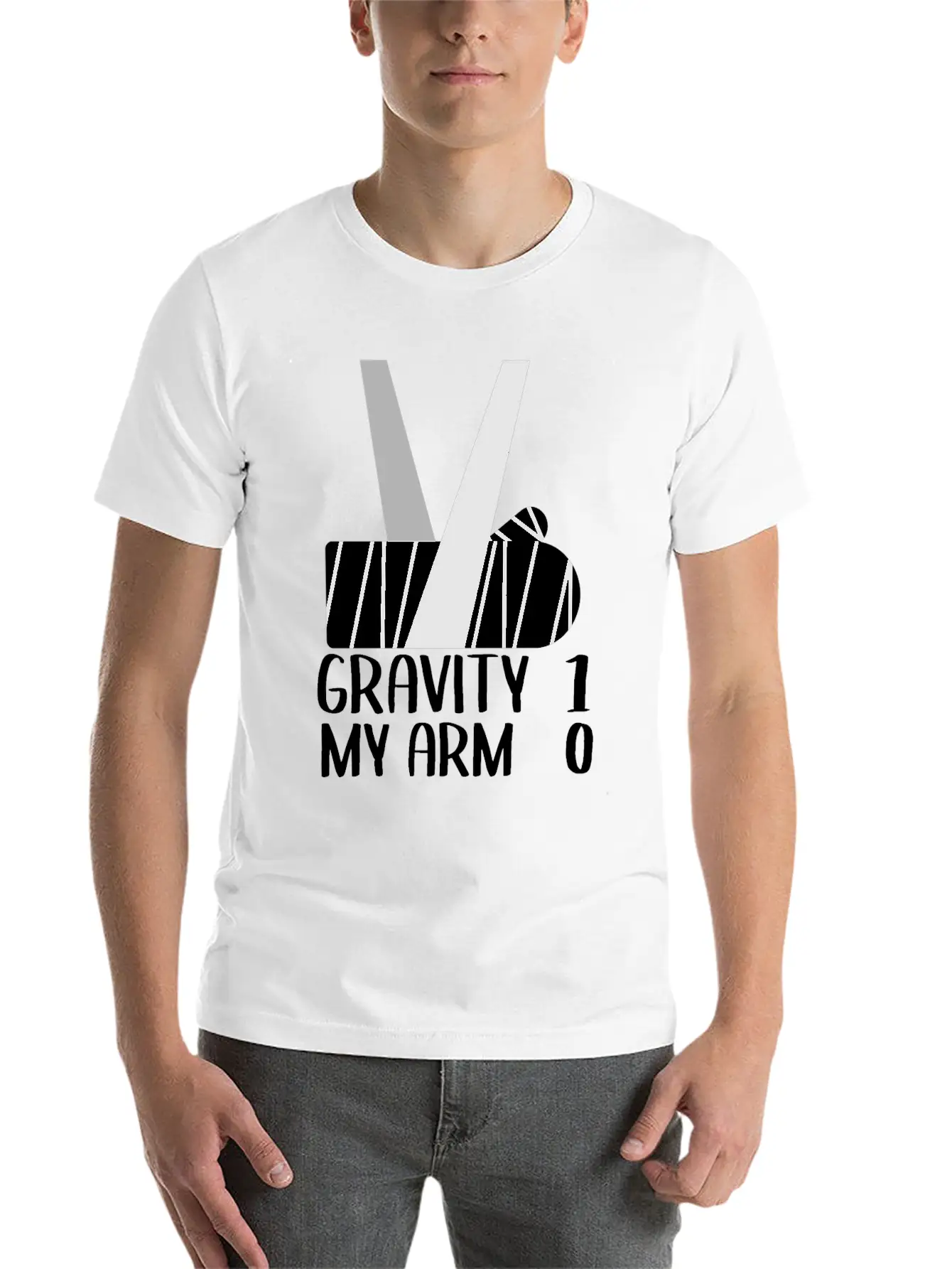 Broken Arm Get Well Soon Gift Gravity 1 Funny Lightweight Cotton T-Shirt – Daily Comfort Graphic Shirt