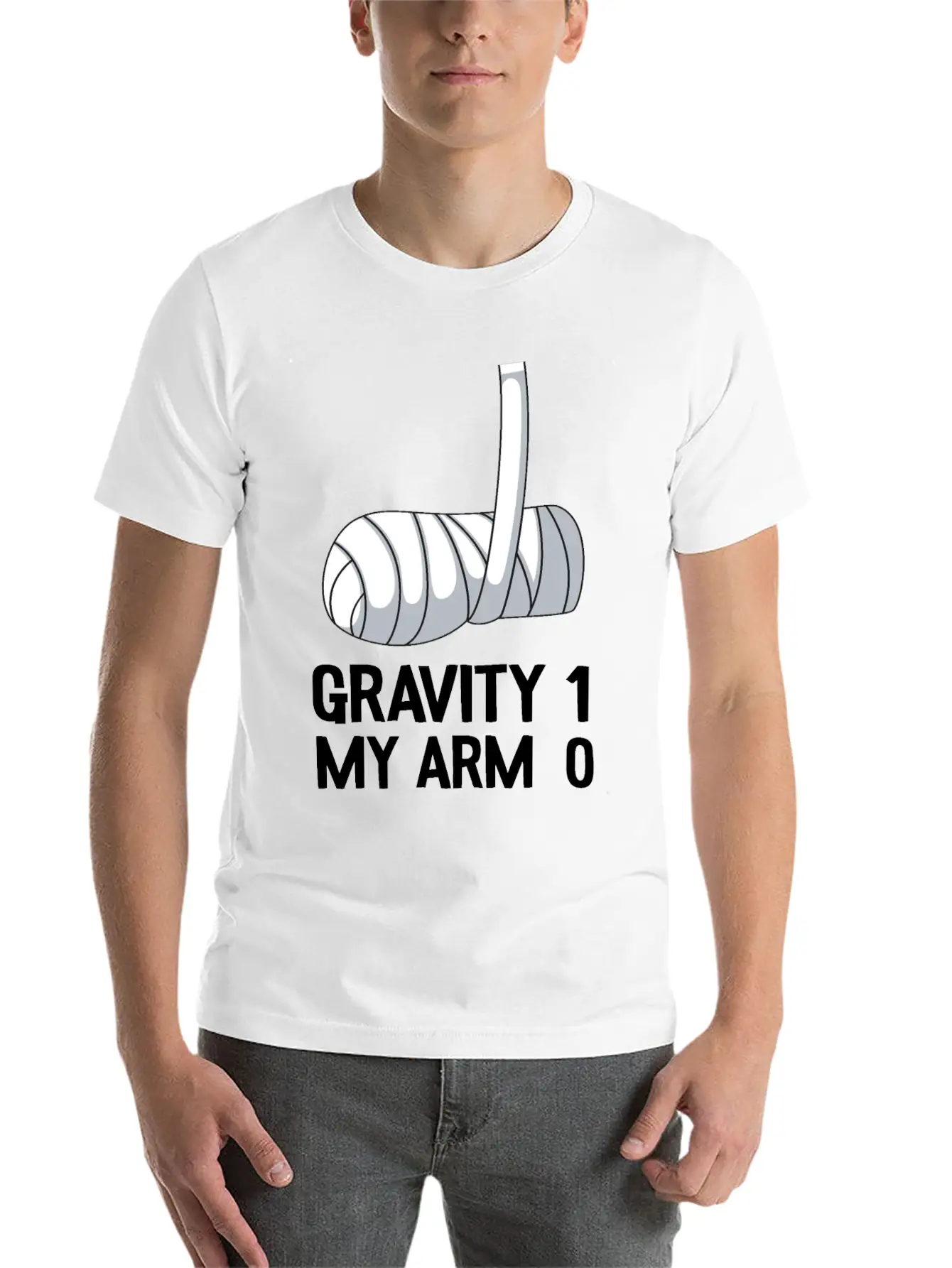 Broken Arm Get Well Soon Gift Gravity 1 Funny Unisex Casual T-Shirt – Clean Design For Daily Comfort