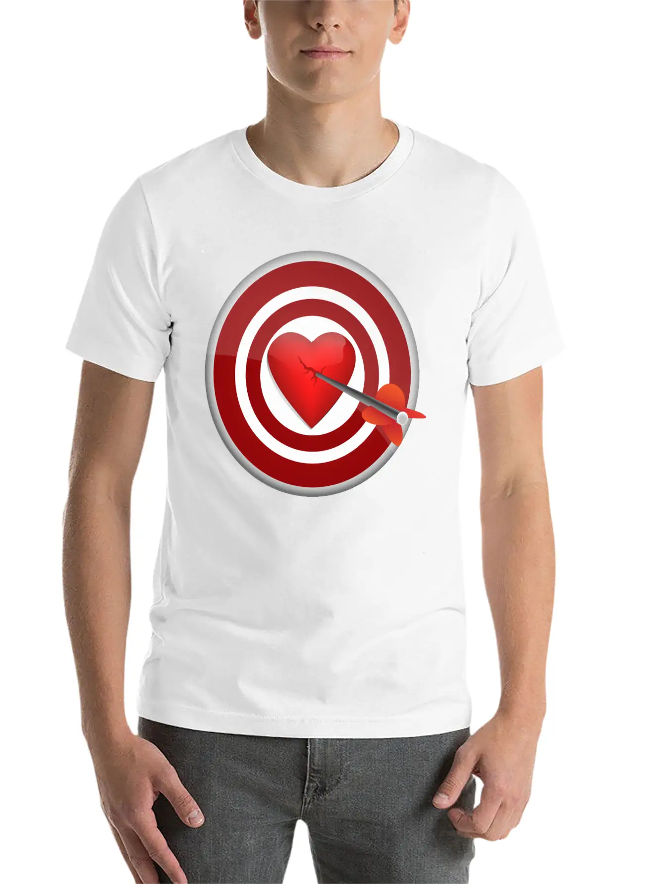 Broken Heart In Darts Simple Everyday Graphic Tee – Lightweight Summer Wear
