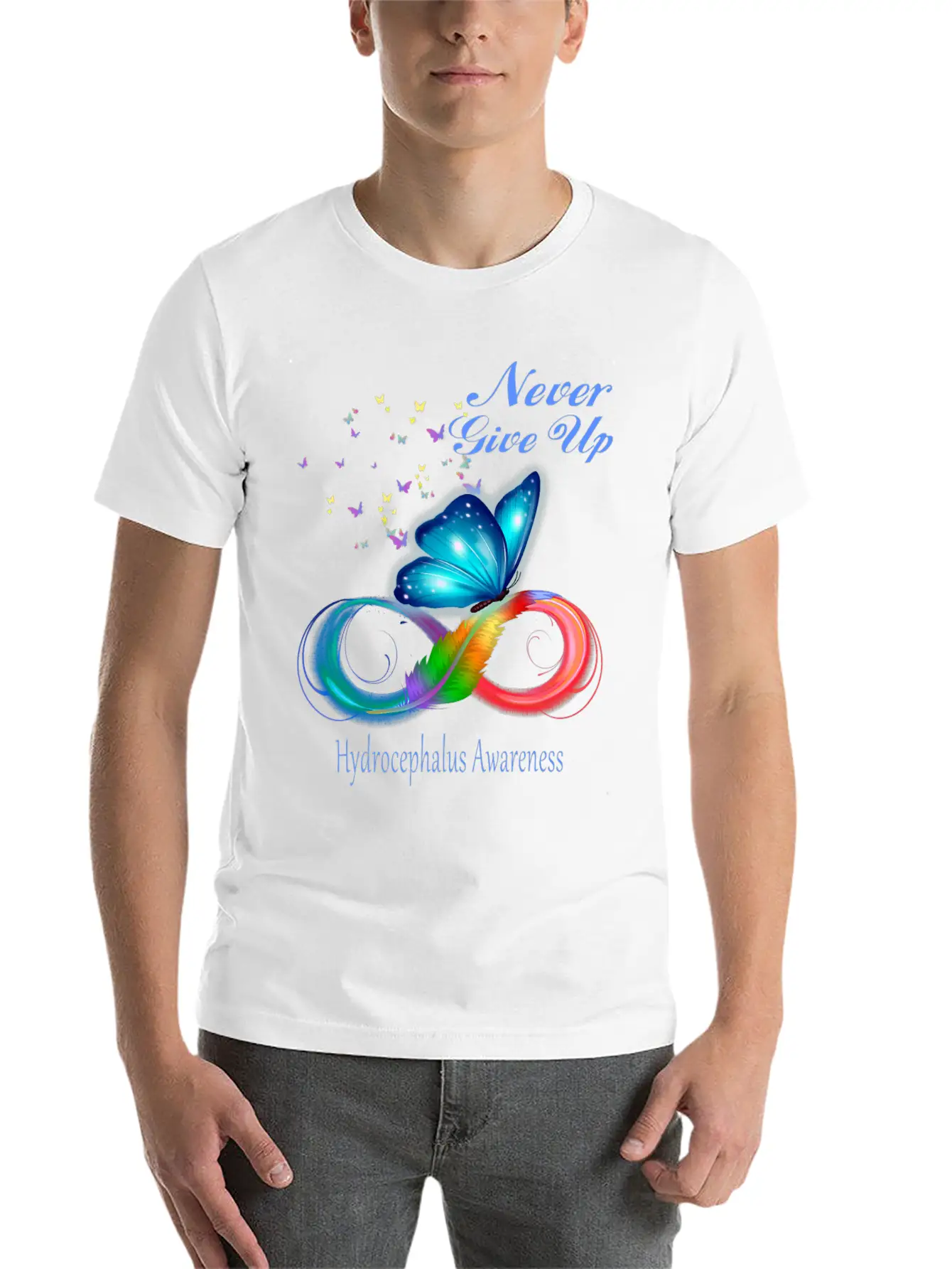 Butterfly Hydrocephalus Awareness Stylish Everyday T-Shirt – Unisex Basic Cotton Tee