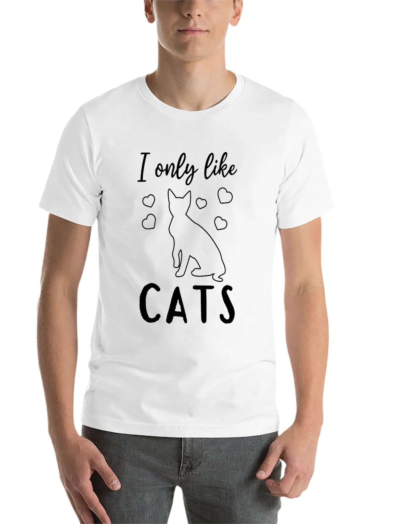 Cat Lover House Cat Lover - I Only Like Cats - Cat Basic Graphic T-Shirt – Daily Comfort In Soft Cotton
