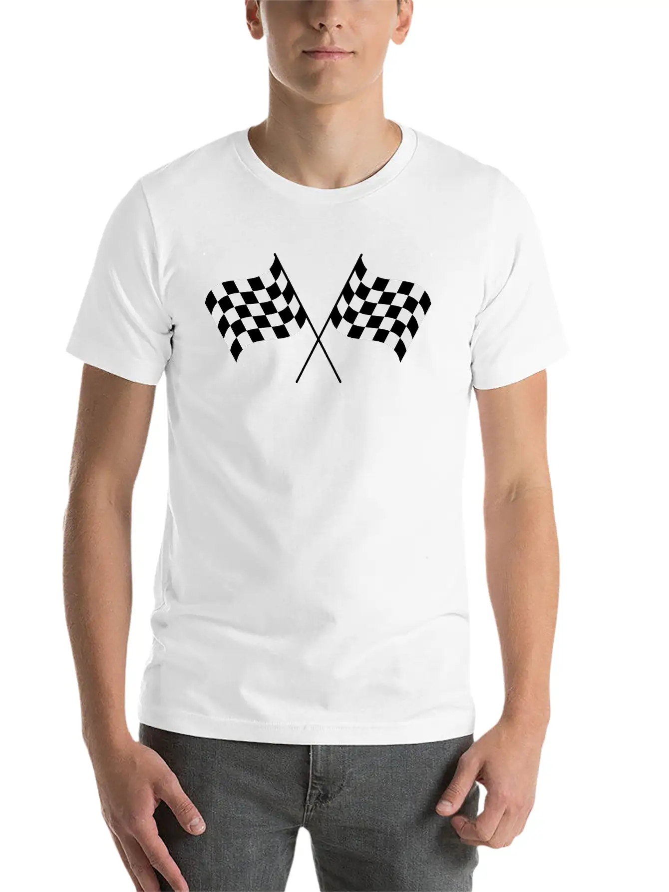 Checkered Flag Stylish Everyday T-Shirt – Unisex Basic Cotton Tee