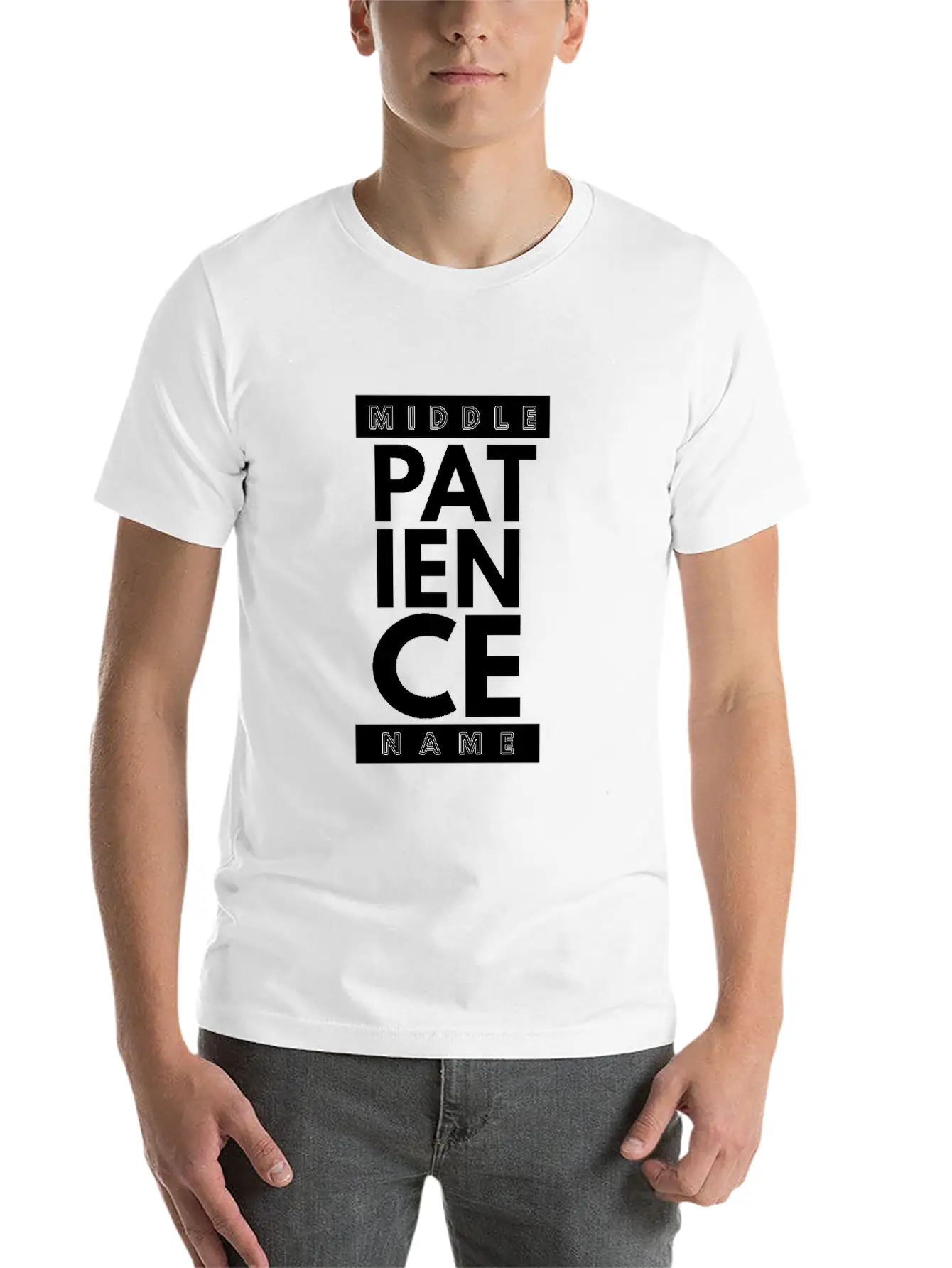 Chef's Humor - Middle Name: Patience Stylish Everyday T-Shirt – Unisex Basic Cotton Tee