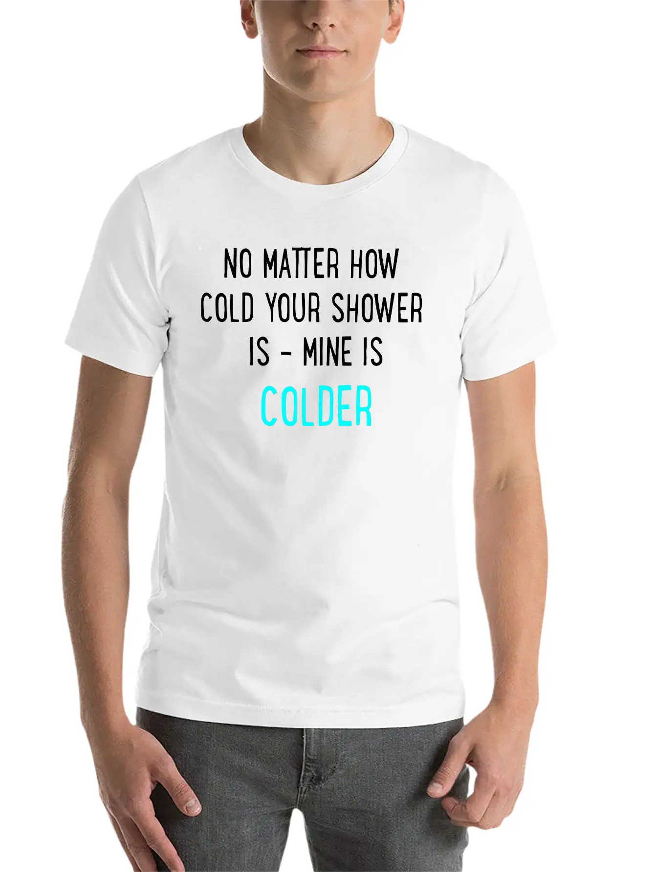 Cold Shower Lightweight Cotton T-Shirt – Daily Comfort Graphic Shirt