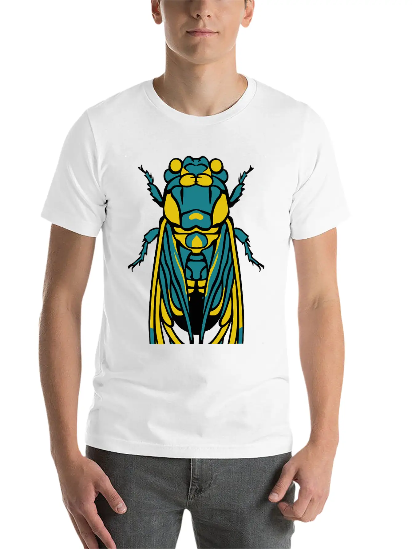 Colorful Cicada Vector 3 Colors Stylish Everyday T-Shirt – Unisex Basic Cotton Tee