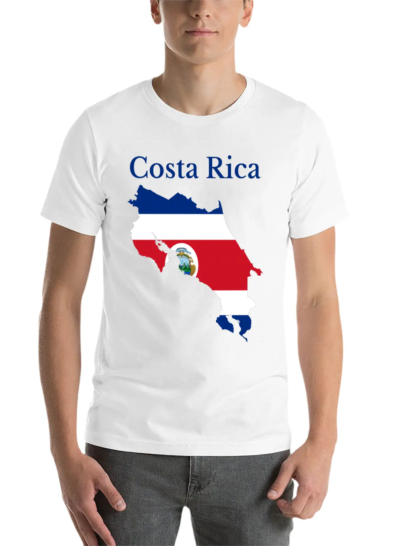 Costa Rica Map Flag Stylish Everyday T-Shirt – Unisex Basic Cotton Tee