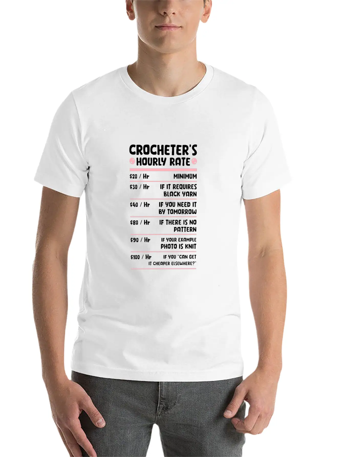 Crocheter's Hourly Rate Stylish Everyday T-Shirt – Unisex Basic Cotton Tee