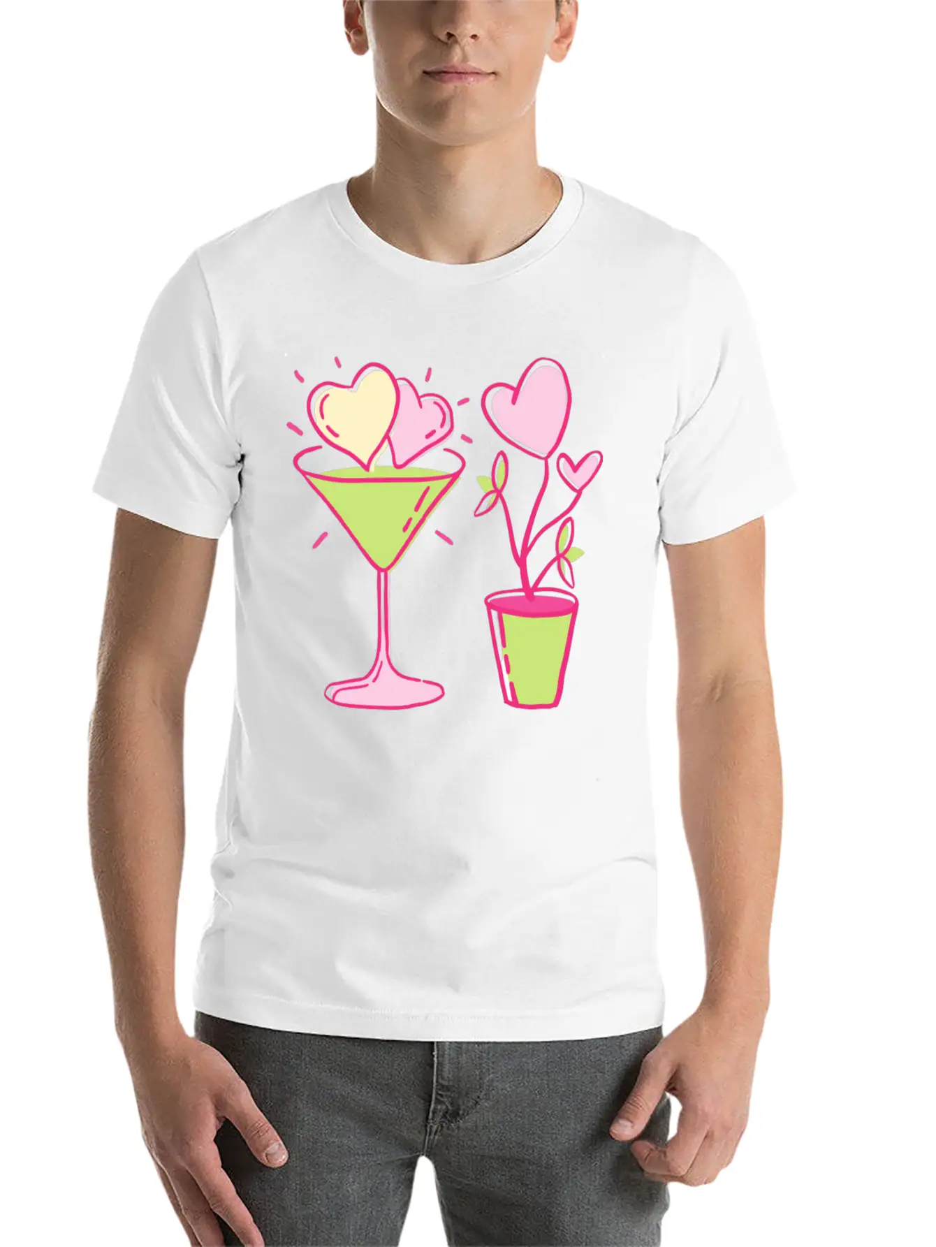 Cute Heart Basic Graphic T-Shirt – Daily Comfort In Soft Cotton