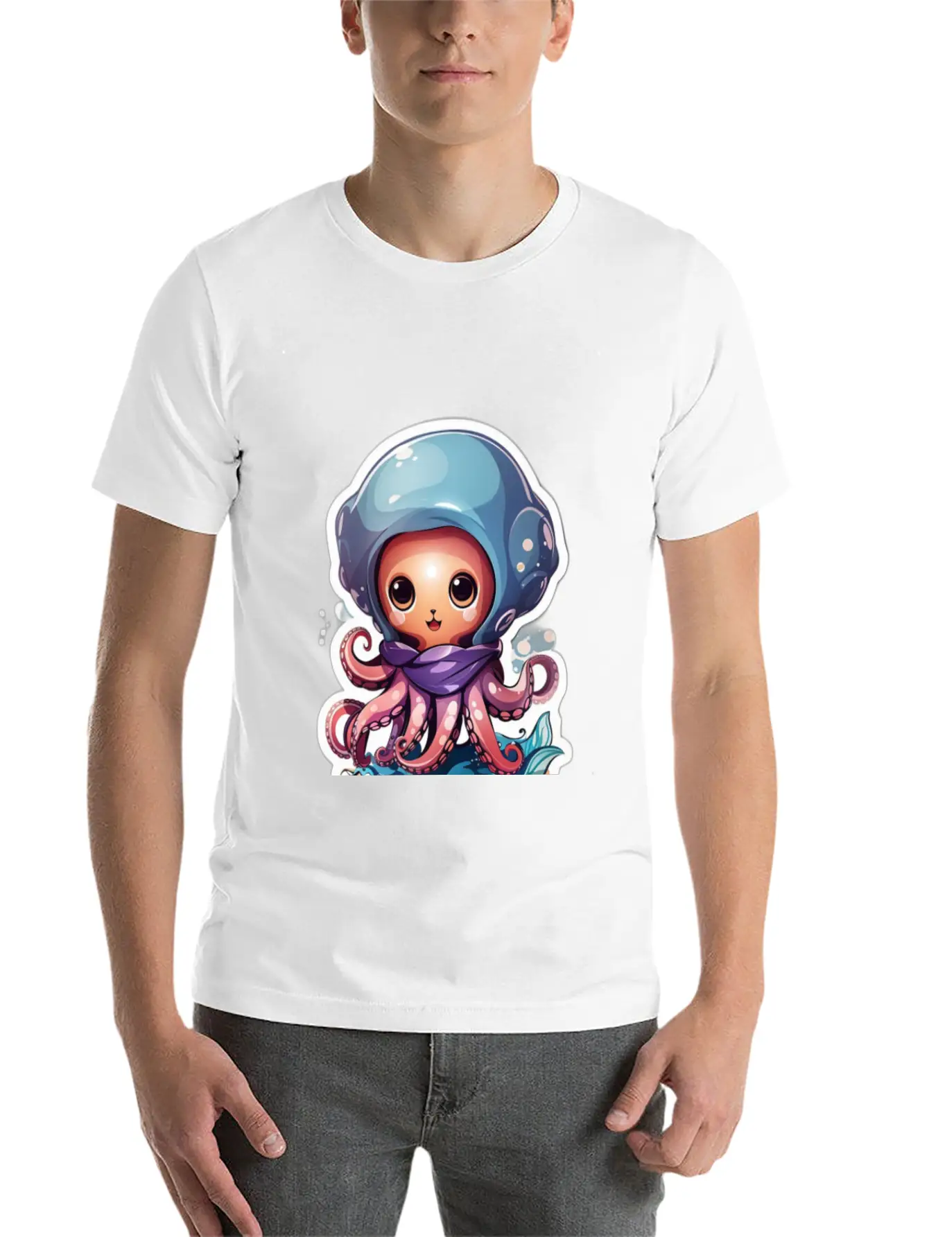Cute Octopus Stylish Everyday T-Shirt – Unisex Basic Cotton Tee