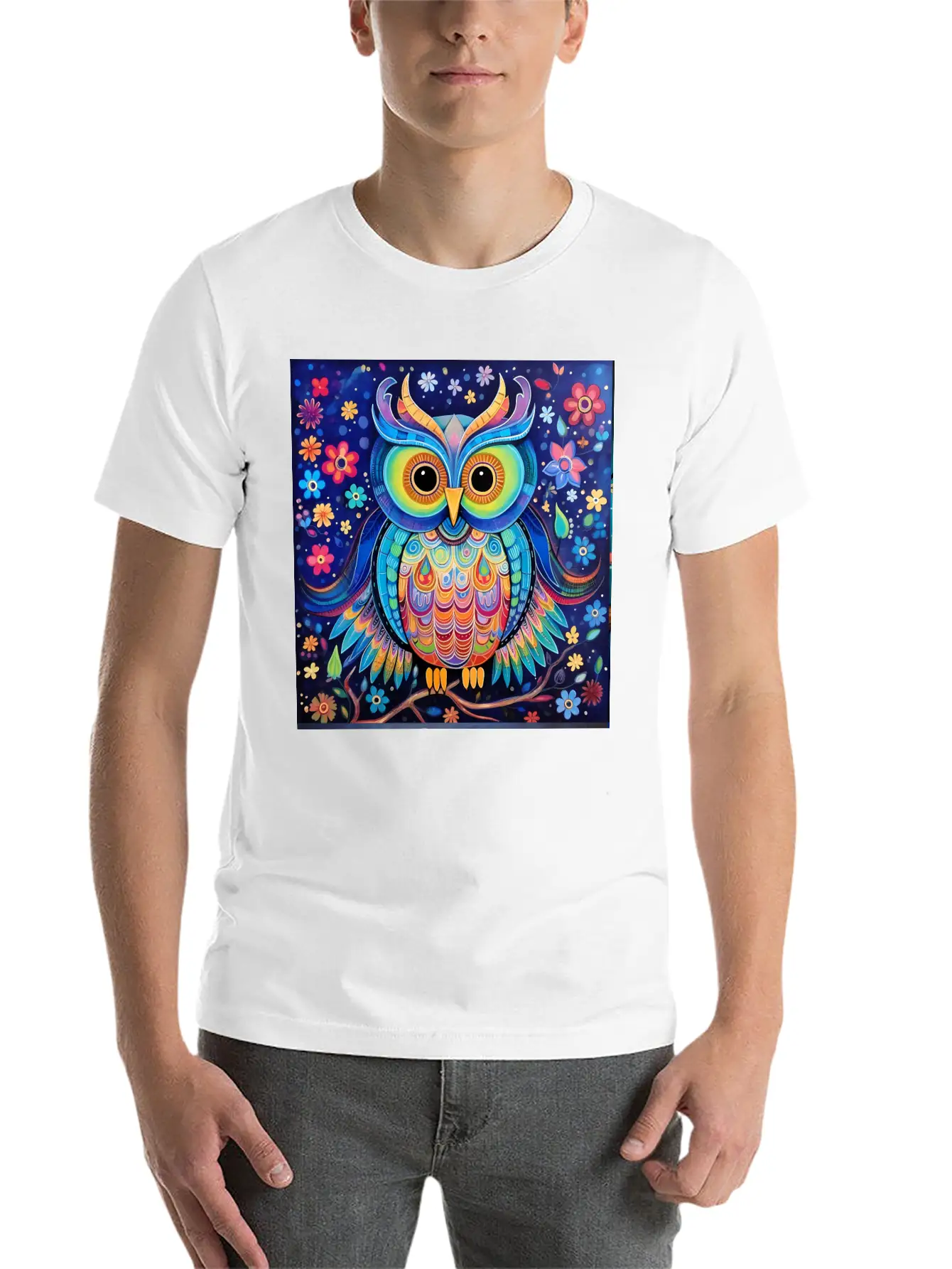 Cute Owl Pop Art Stylish Everyday T-Shirt – Unisex Basic Cotton Tee