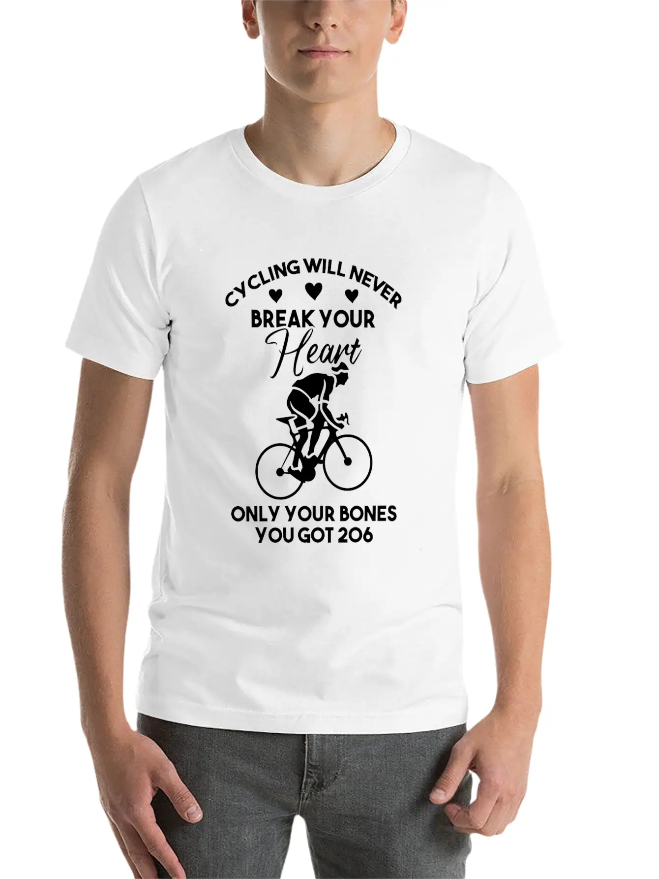 Cycling Is Heart Stylish Everyday T-Shirt – Unisex Basic Cotton Tee