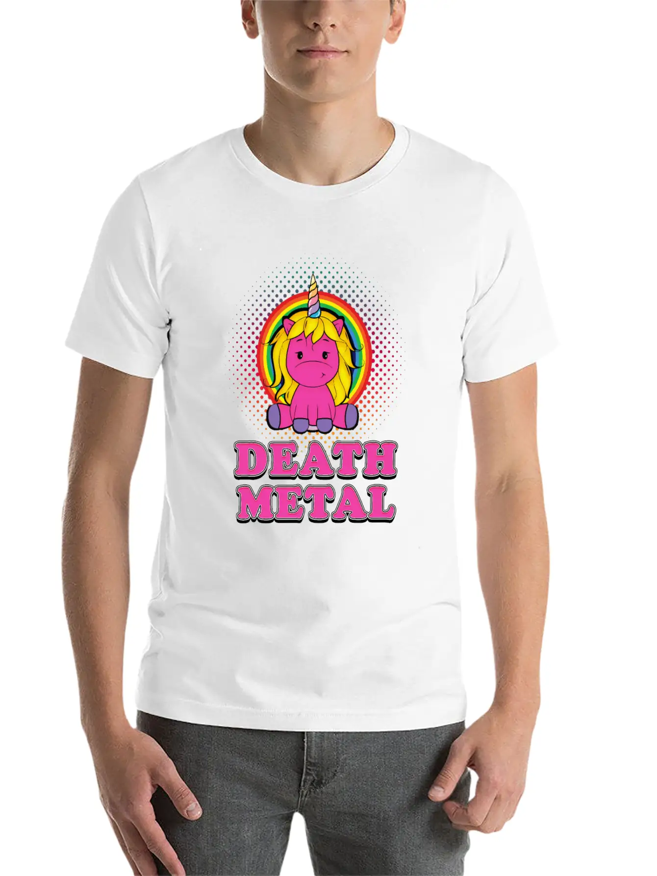 Death Metal UNICORN Classic Crew Neck Graphic Tee – Everyday Minimal Look