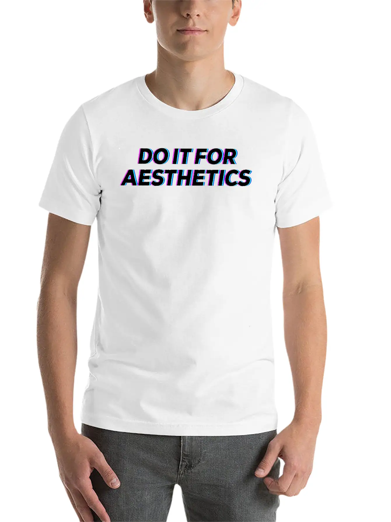 Do It For Aesthetics Glitch Aesthetic Clothes Basic Graphic T-Shirt – Daily Comfort In Soft Cotton