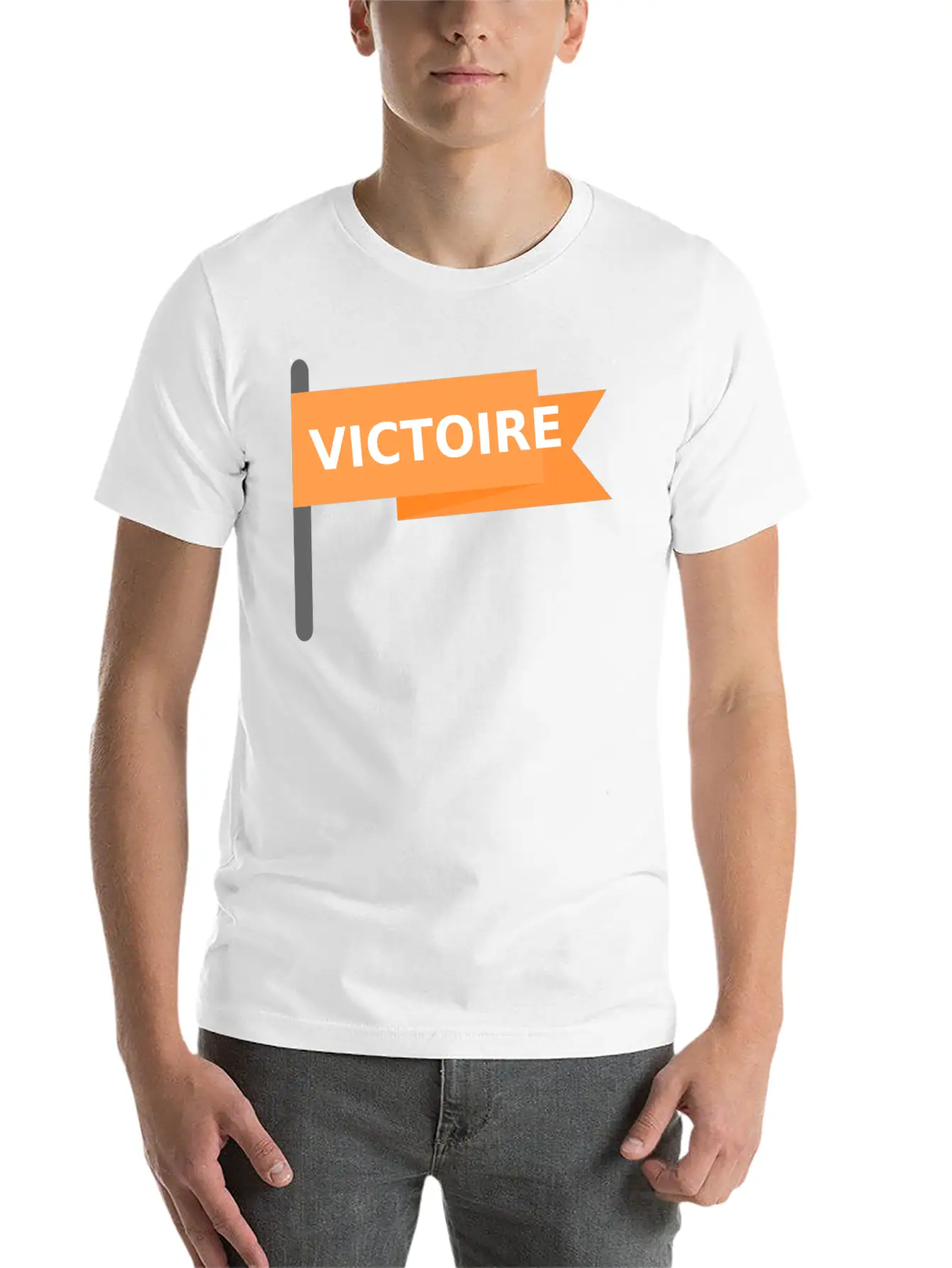 Drapeau Victoire / Victory Win Flag Stylish Everyday T-Shirt – Unisex Basic Cotton Tee