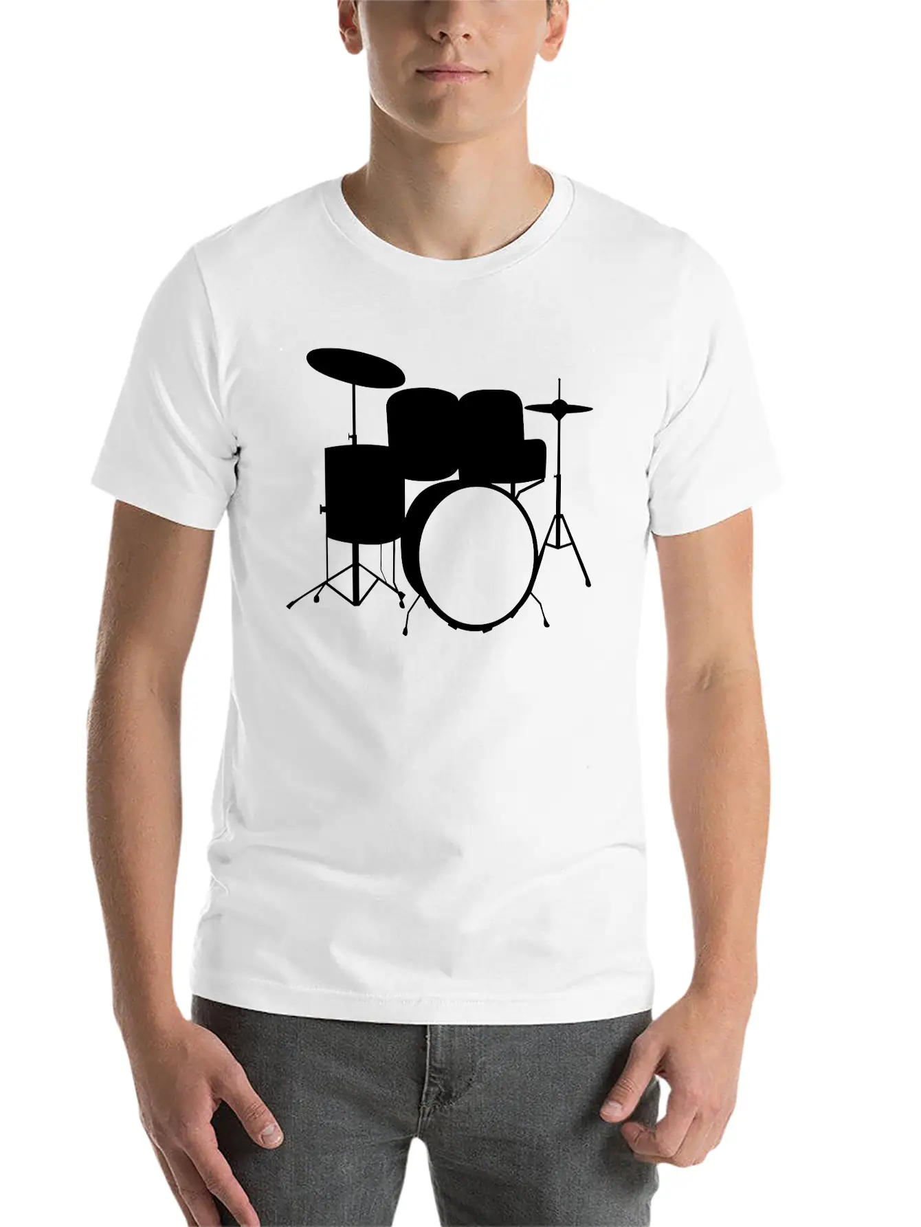 Drums Simple Everyday Graphic Tee – Lightweight Summer Wear
