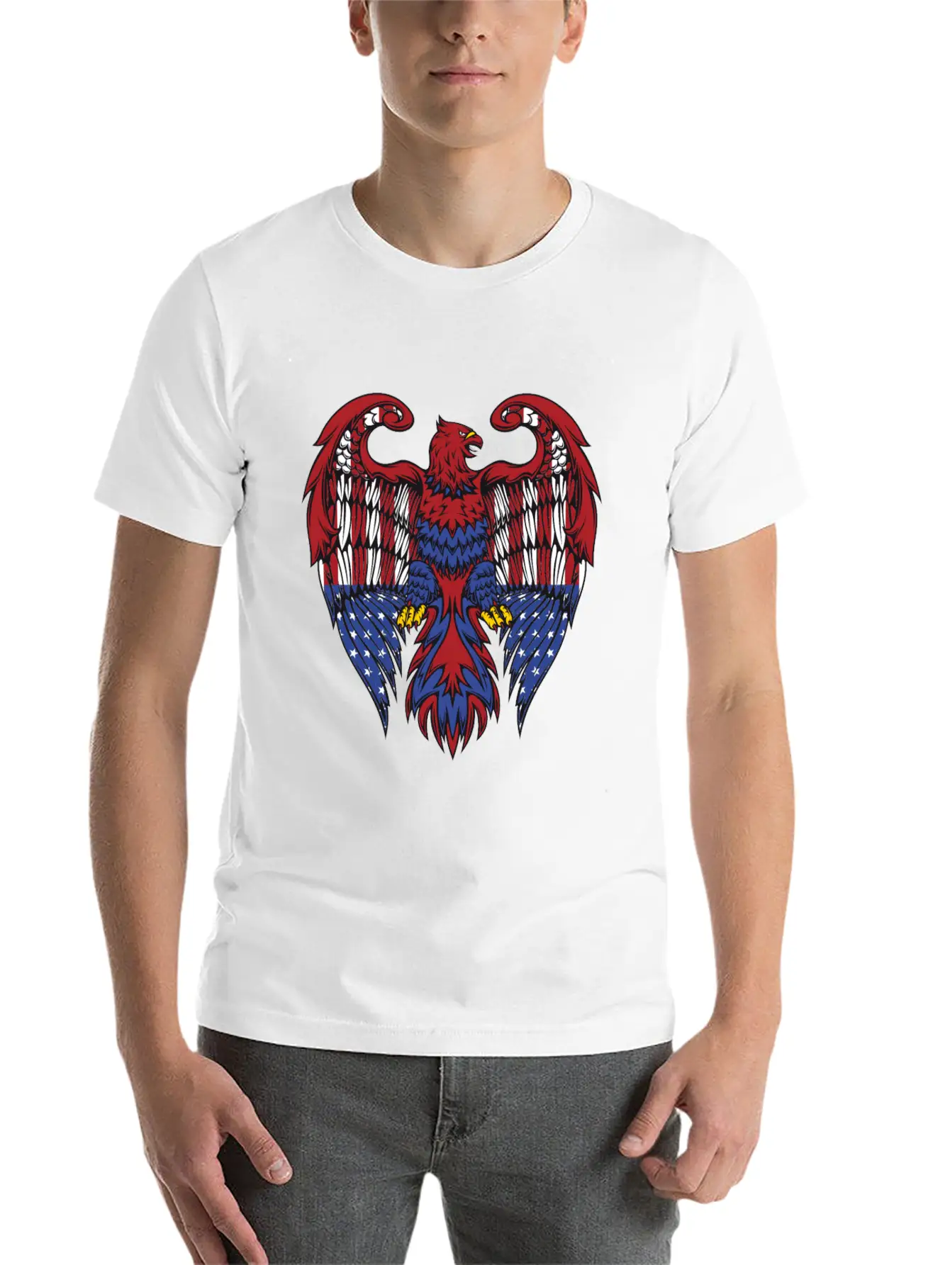 Eagle American Flag Basic Graphic T-Shirt – Daily Comfort In Soft Cotton