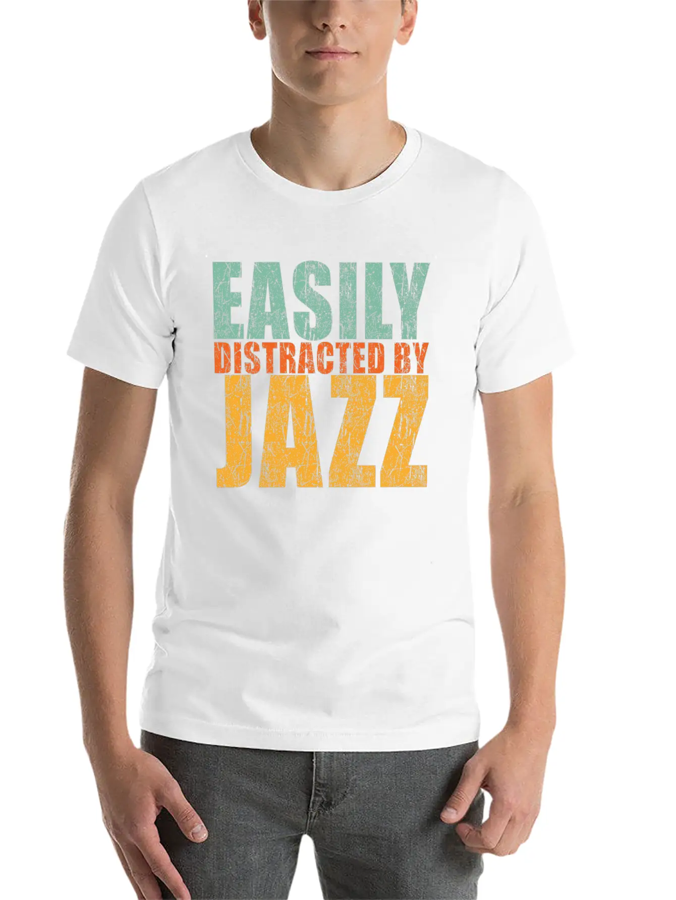 Easily Distracted By Jazz Stylish Everyday T-Shirt – Unisex Basic Cotton Tee