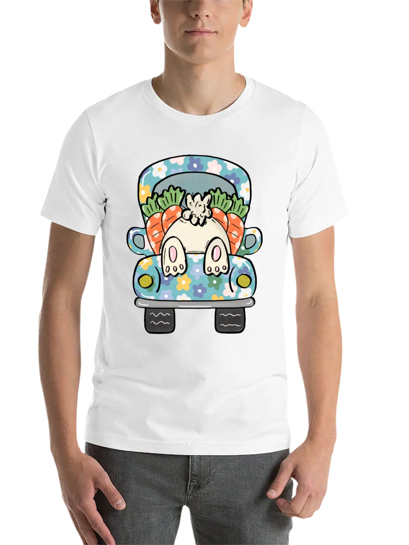 Easter Truck Basic Graphic T-Shirt – Daily Comfort In Soft Cotton