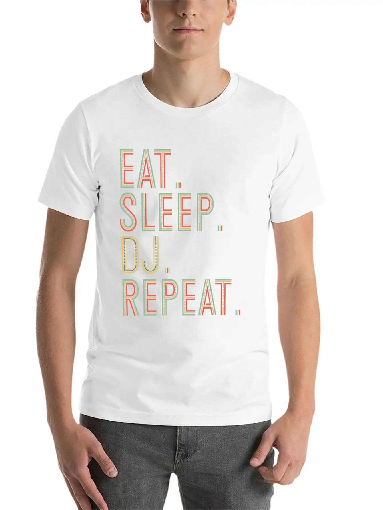Eat. Sleep. Dj. Repeat. Nightclub Dance Rave Party Basic Graphic T-Shirt – Daily Comfort In Soft Cotton