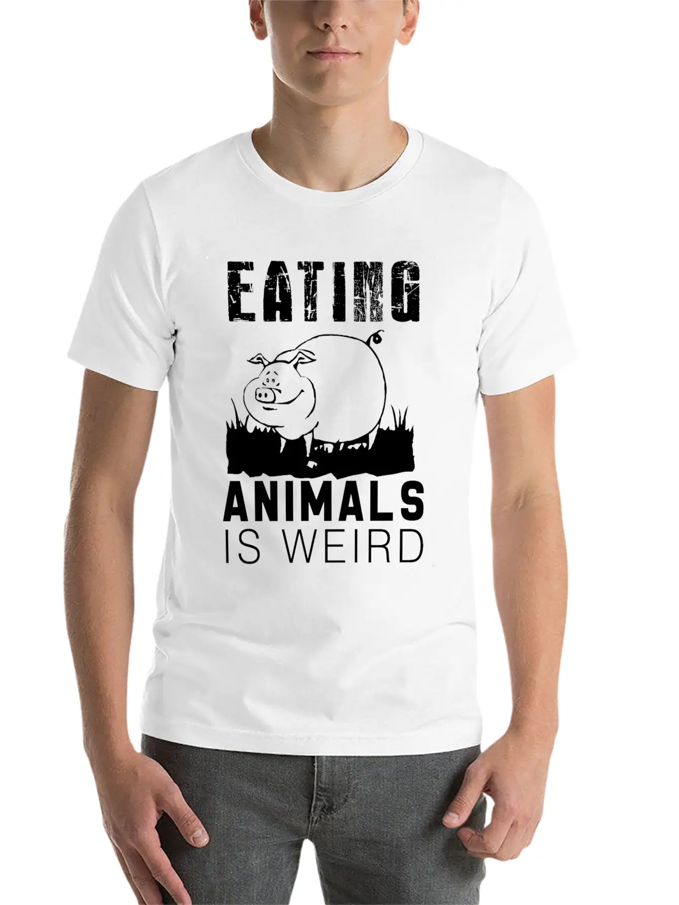Eating Animals Is Weird Stylish Everyday T-Shirt – Unisex Basic Cotton Tee
