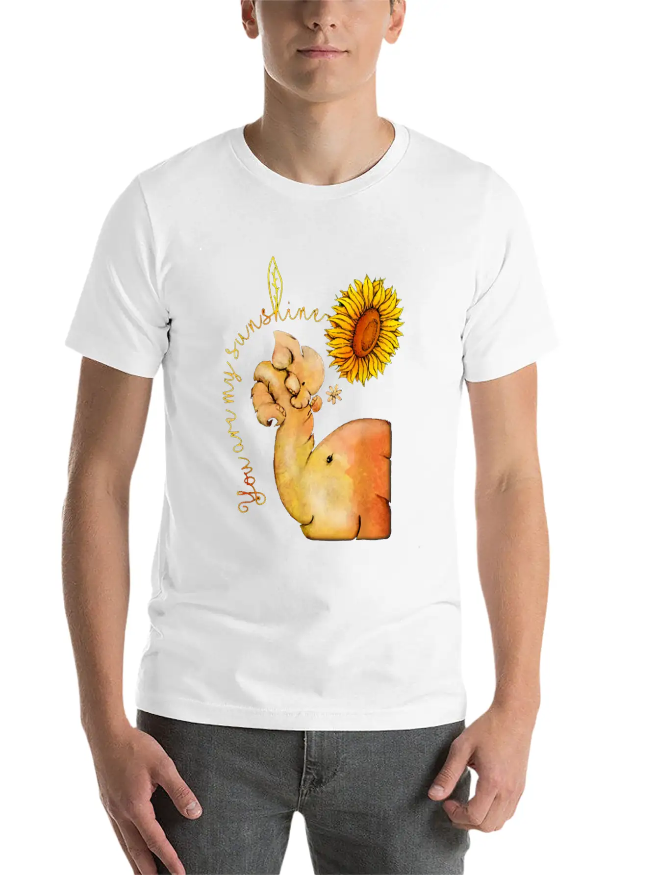 Elephants Sunflower Shirt Elephant Lover Breathable Graphic T-Shirt – Perfect For Casual Days