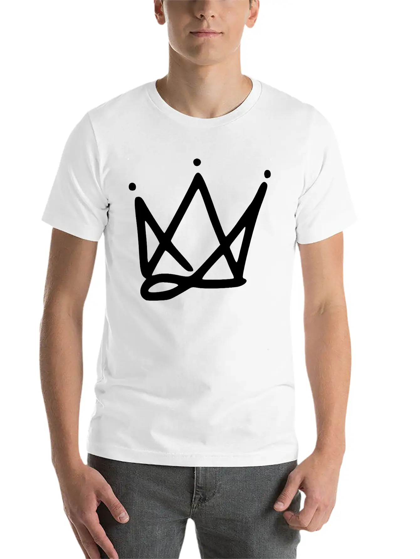 Emojis Sketch Crown Stylish Everyday T-Shirt – Unisex Basic Cotton Tee