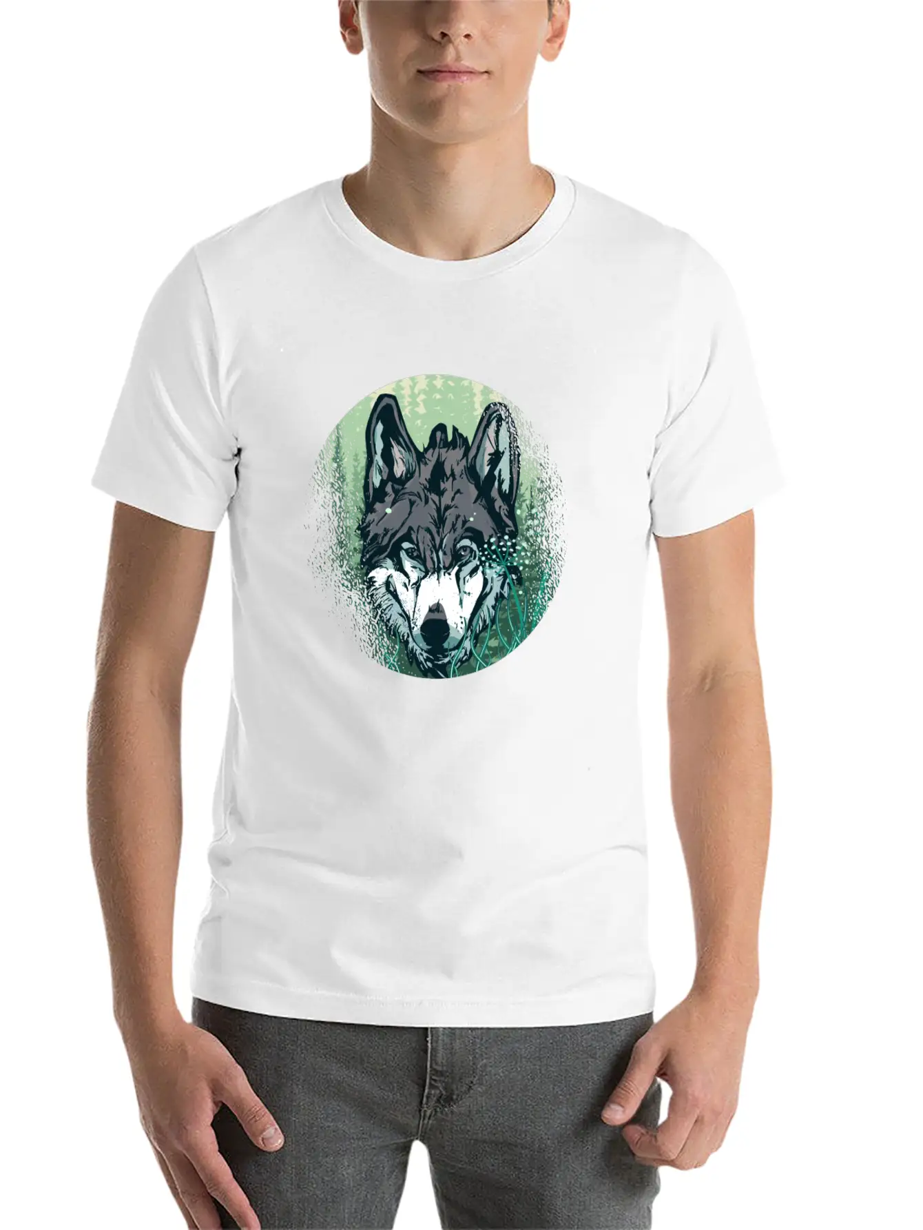 Enchanted Forest Wolf Graphic Wolf Basic Graphic T-Shirt – Daily Comfort In Soft Cotton