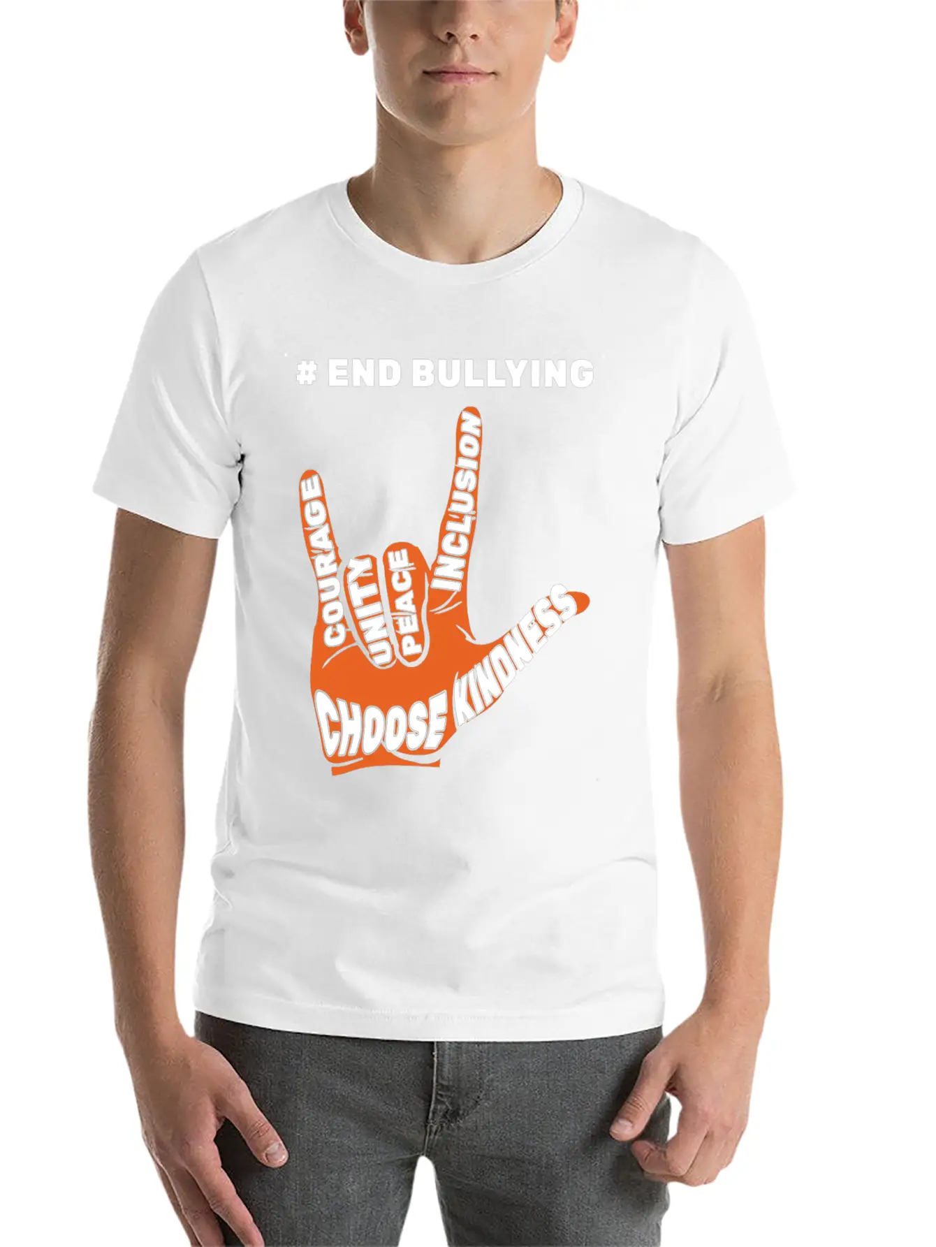 End Bullying Rock Kindness Orange Unity Day Basic Graphic T-Shirt – Daily Comfort In Soft Cotton