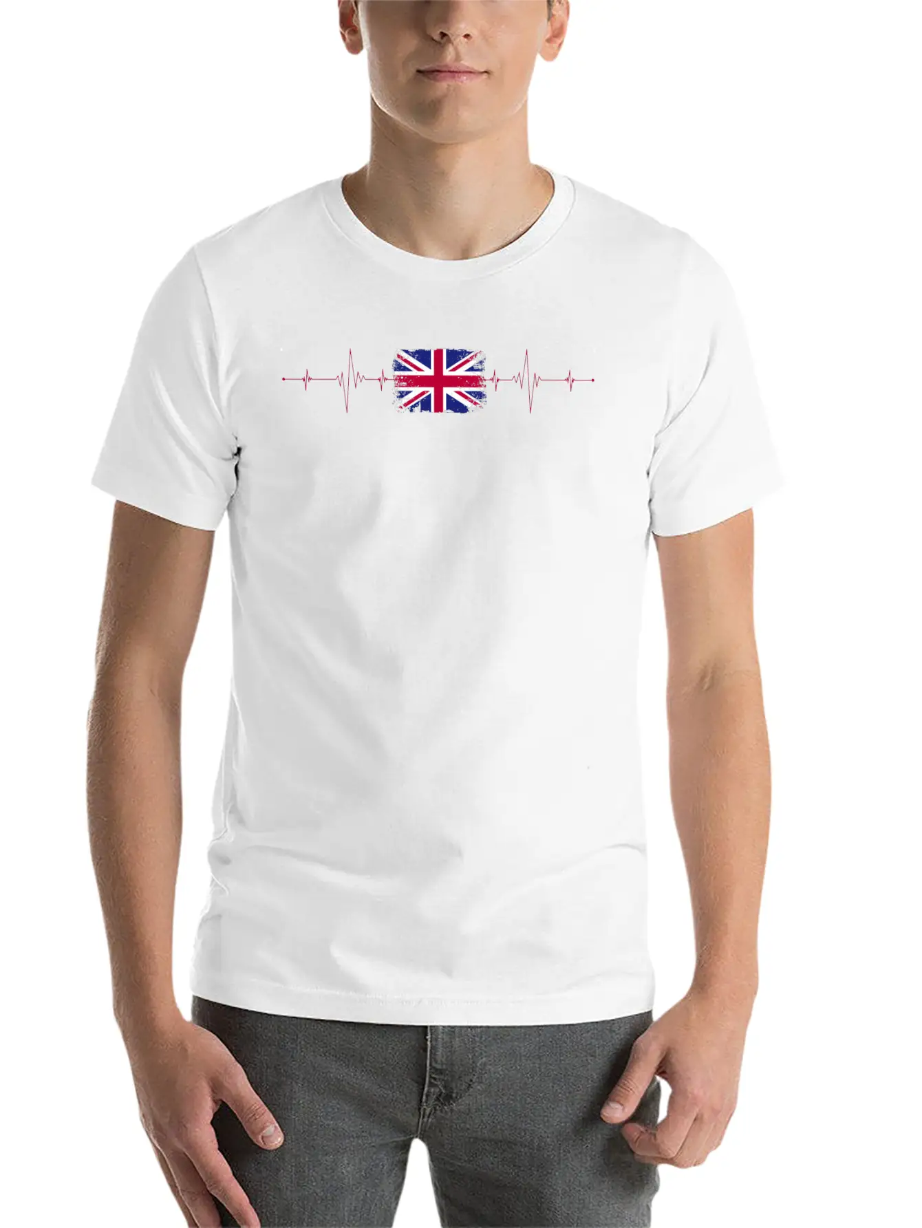 England Flag Heartbeat Stylish Everyday T-Shirt – Unisex Basic Cotton Tee