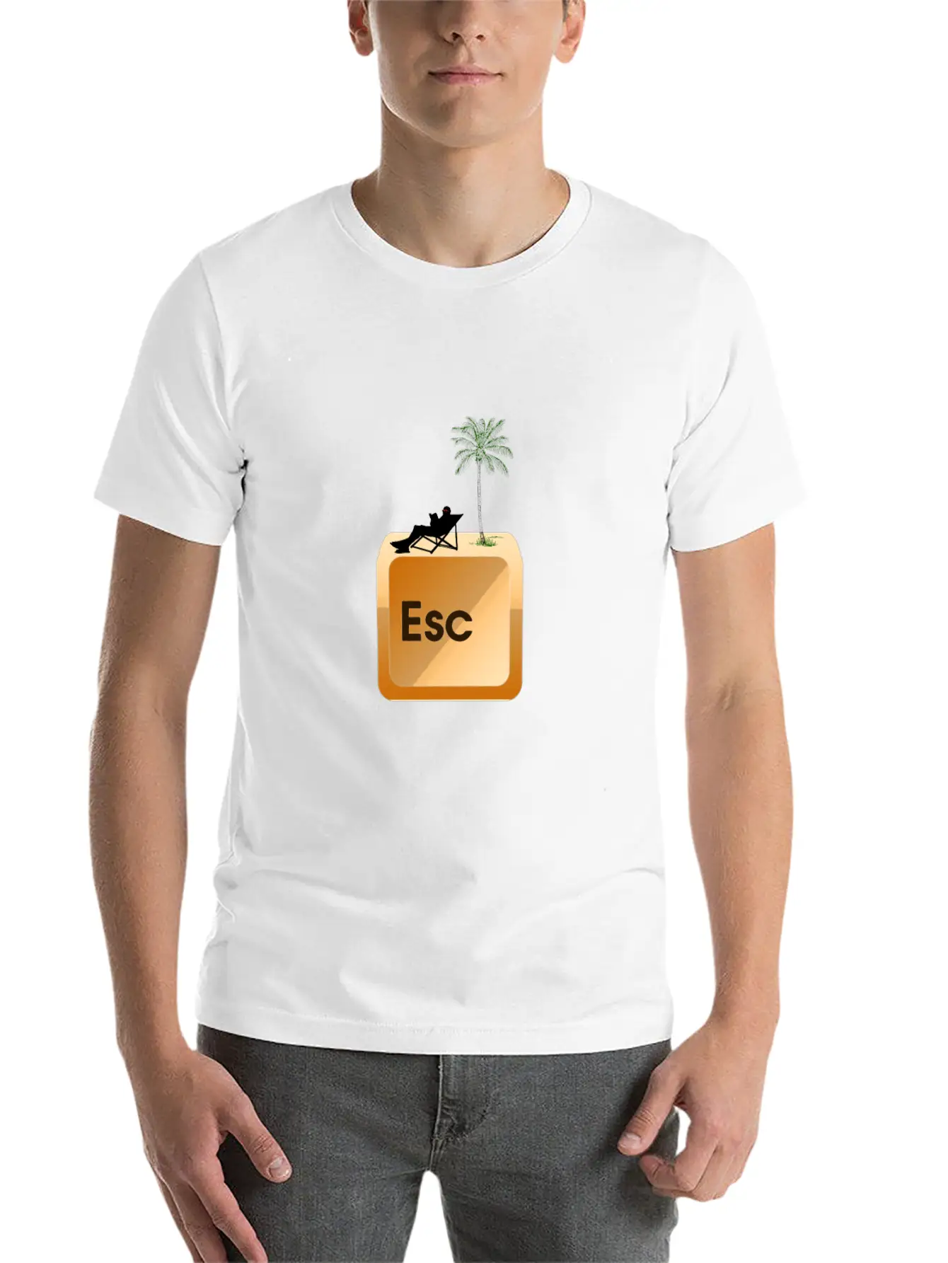 ESC Button Escape Keyboard IT Admin Nerd Gift Stylish Everyday T-Shirt – Unisex Basic Cotton Tee