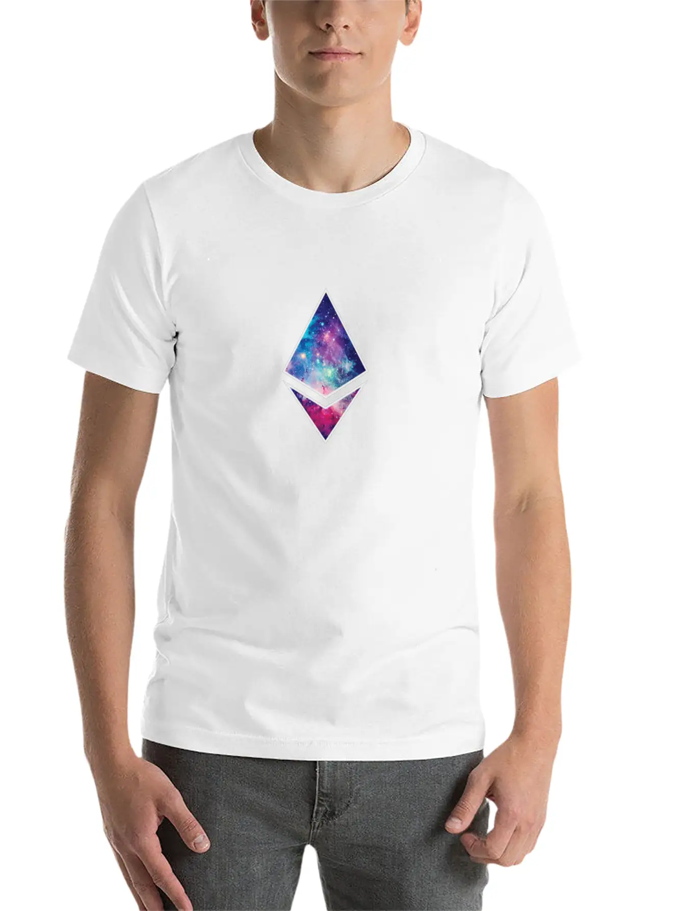 Ethereum Galaxy To The Moon Basic Graphic T-Shirt – Daily Comfort In Soft Cotton