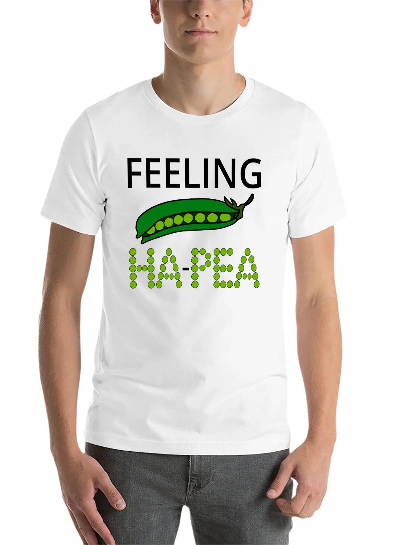 Feeling Ha-Pea (Feeling Happy) Stylish Everyday T-Shirt – Unisex Basic Cotton Tee