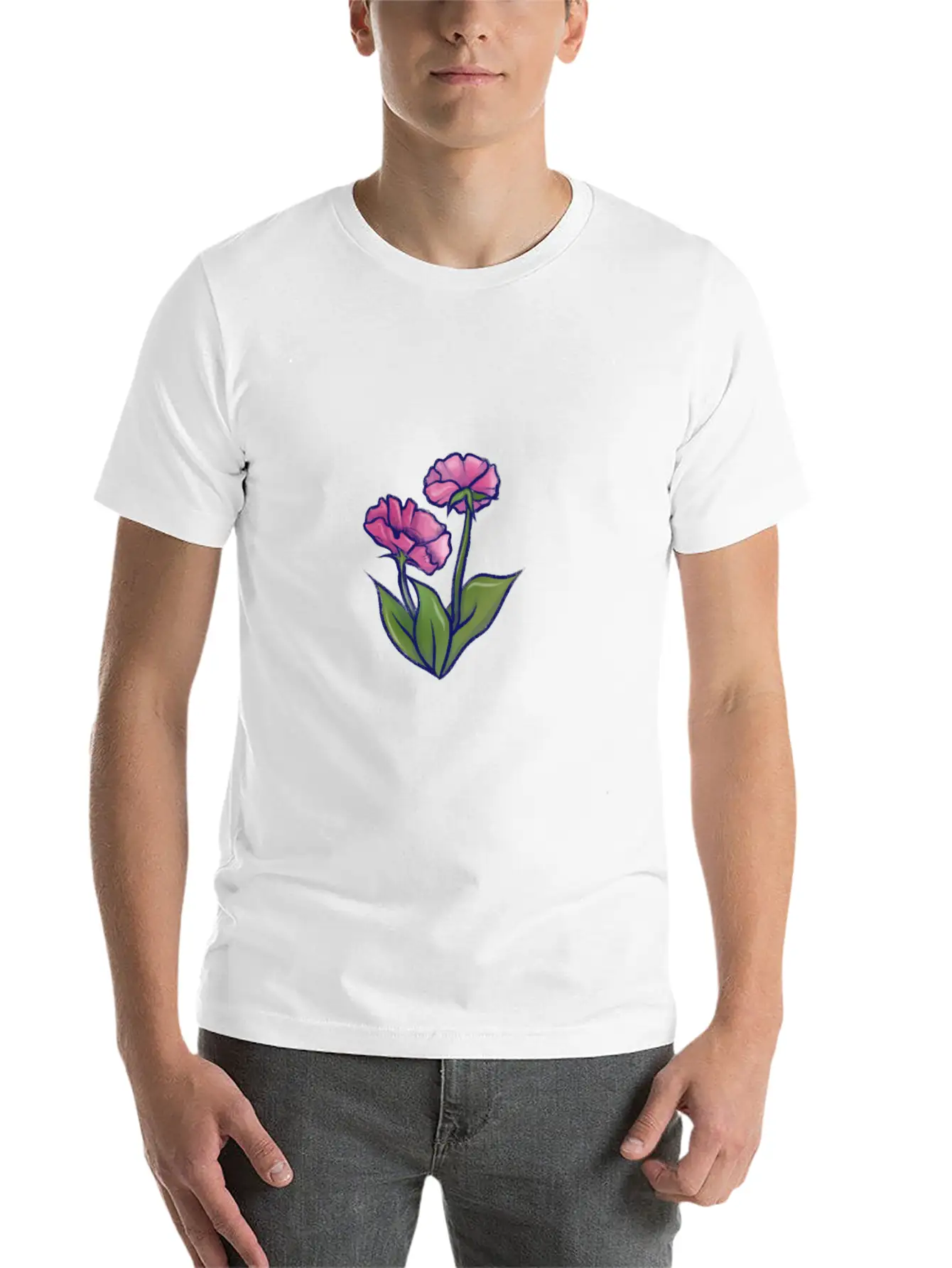 Floral Art Essential Cotton Tee For Daily Outfits – Unisex Style