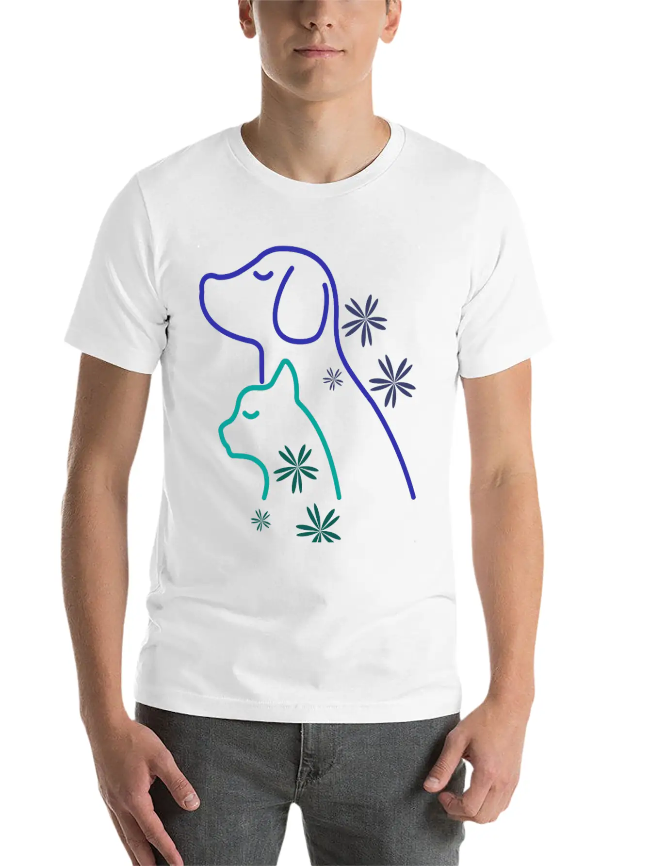 Floral Pet Lover Stylish Everyday T-Shirt – Unisex Basic Cotton Tee